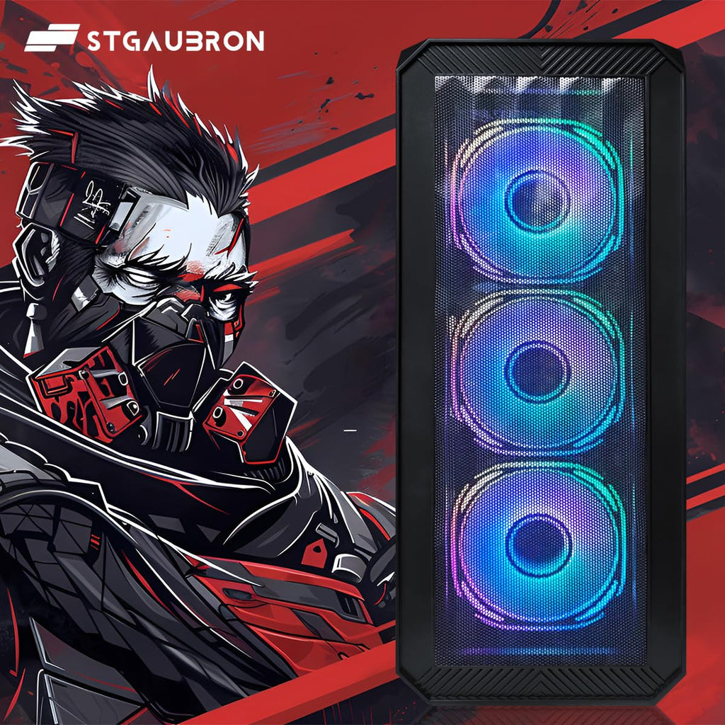 STGAubron Prebuilt Gaming PC Desktop, Radeon RX 560 4G, Intel Core i5 up to 3.6GHz, 16G RAM, 512G SSD, WiFi 6, BT 5.0, RGB Fan x2, Windows 11 Home - Flex Gamingproduct_type