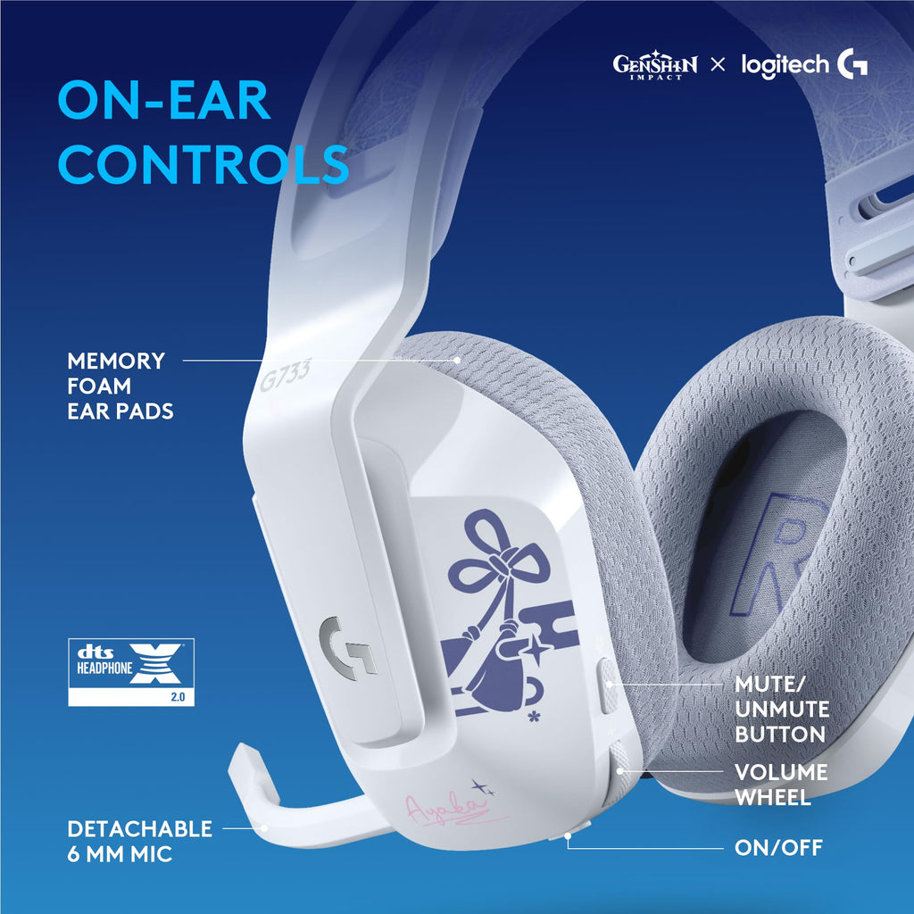 Logitech G733 Lightspeed Wireless Gaming Headset, Suspension Headband, Lightsync RGB, Blue VO!CE Mic, PRO-G Audio – Black, Gaming Headset Wireless, PC, PS5, PS4, Switch Compatible - Flex Gamingproduct_type