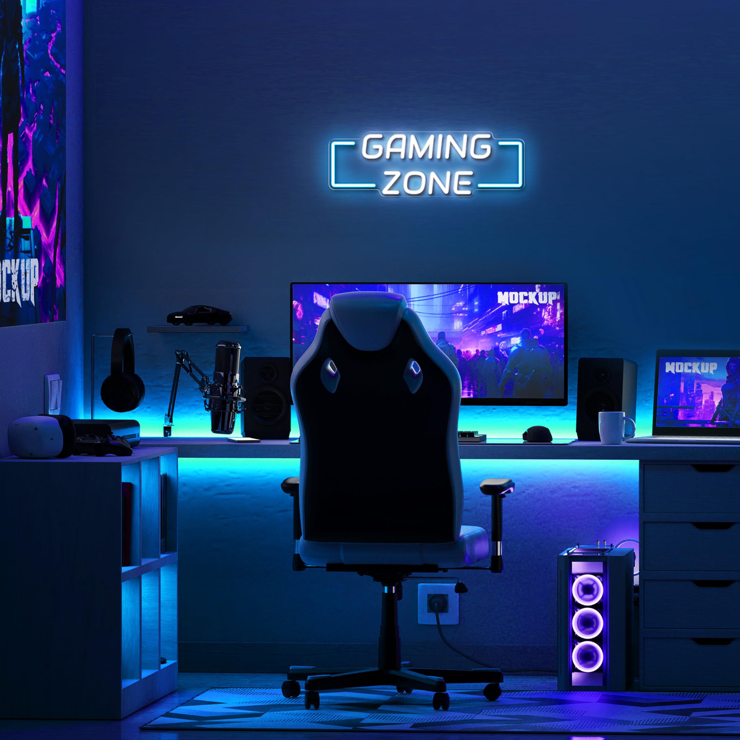 Kavaas Gamer Neon Sign, UV Printed Gaming Neon Sign for Gamer Room Decor - LED Video Game Neon Lights for Bedroom Boys, Gaming Wall decor - Best Gamer Gifts for Teenage Boys, Christmas - Flex Gamingproduct_type