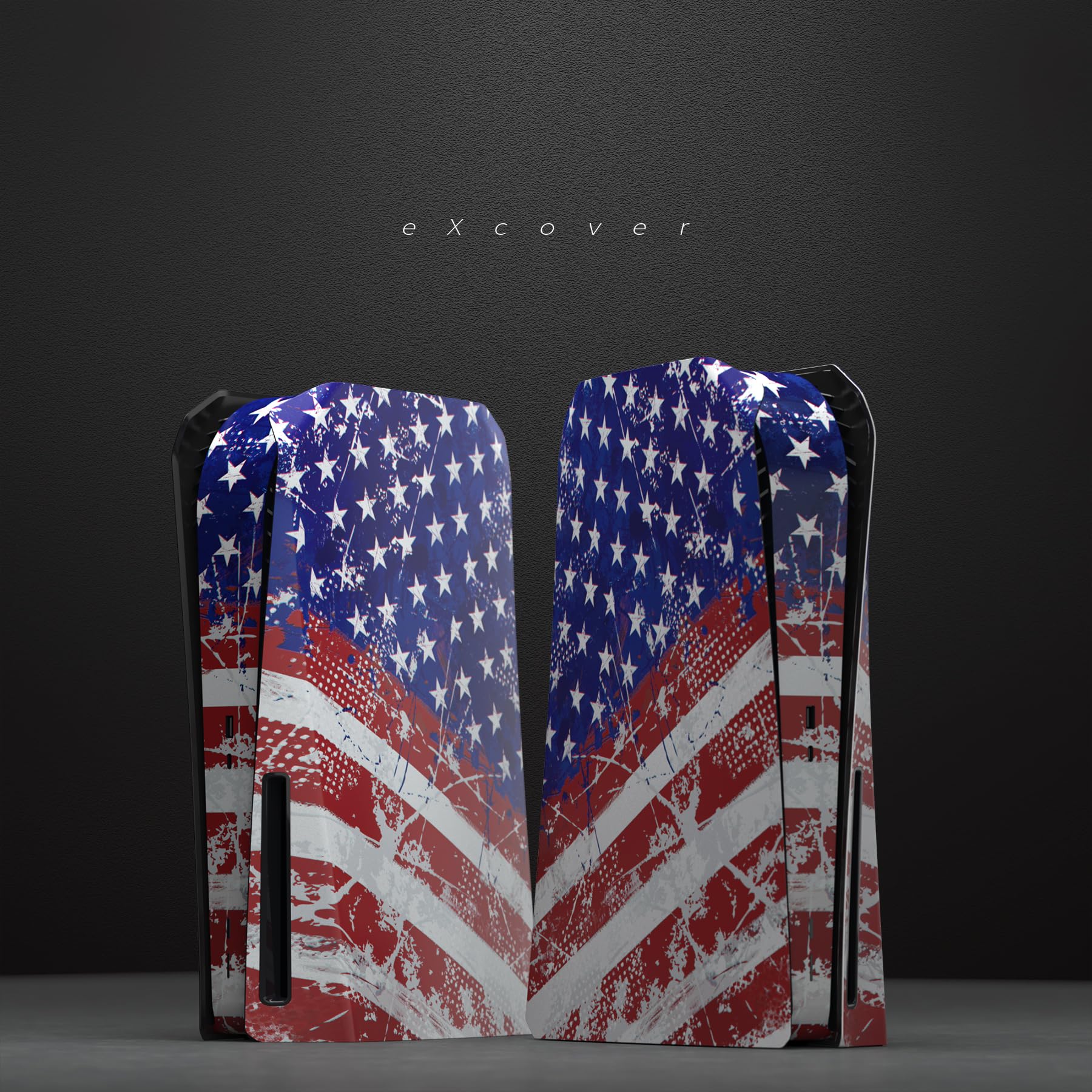 eXtremeRate eXcover The Great Wave Top Bottom Cover Compatible with ps5 Console Disc Edition, Replacement Faceplate Backplate Shell Skin Compatible with ps5 Disc Version Console - Flex Gamingproduct_type