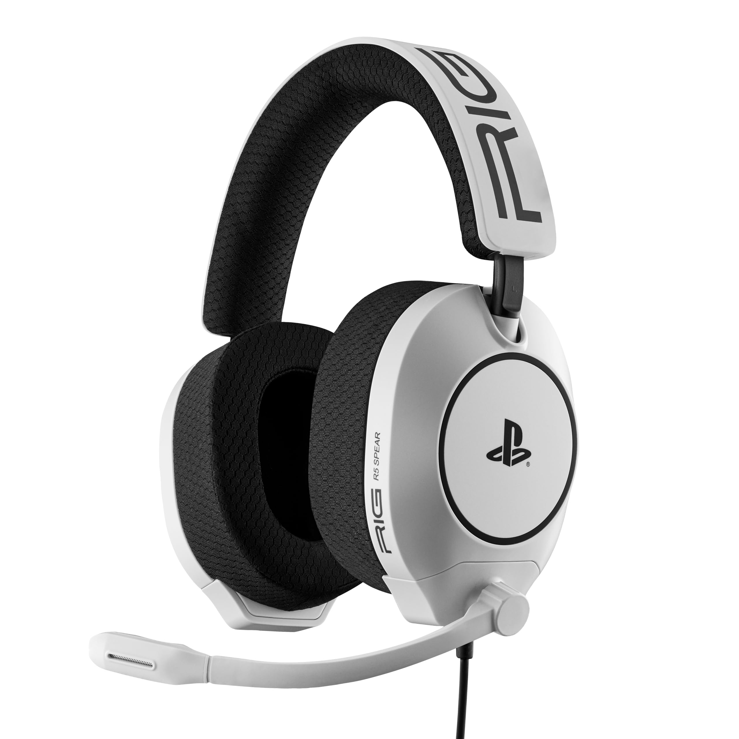 RIG R5 Spear PRO HS Wired Gaming Headset Officially Licensed for PlayStation, PS5, PS4, PC - 40mm Graphene Drivers, Tempest 3D Audio, Flip-to-Mute Mic, Memory Foam Cushions, 3.5mm -Black - Flex Gamingproduct_type