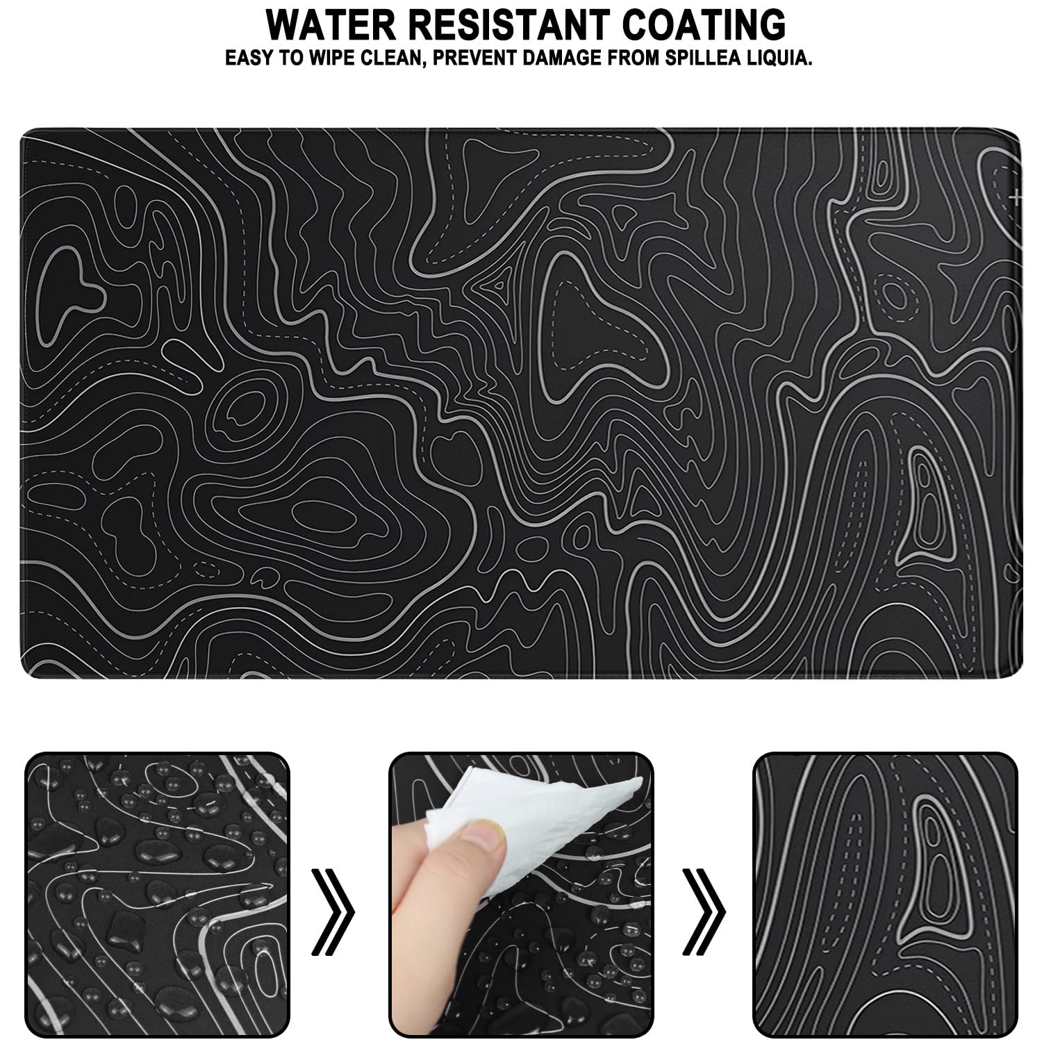Large Gaming Mouse Pad, Waterproof Extra Large Mousepad with Stitched Edges, 31.5" x 15.7" Non-Slip Rubber Base Office Big Long Keyboard Pad for Office Gamer Home XXL, Black - Flex Gamingproduct_type