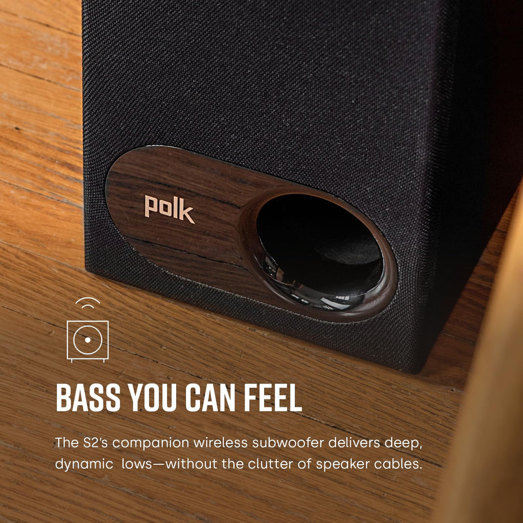 Polk Audio Signa S2 Sound Bar for Smart TV with Subwoofer, Wireless – Exclusive VoiceAdjust Technology, Ultra-Slim Design, Works with 4K & HD TVs, HDMI & Optical, Bluetooth, Wireless Streaming - Flex Gamingproduct_type