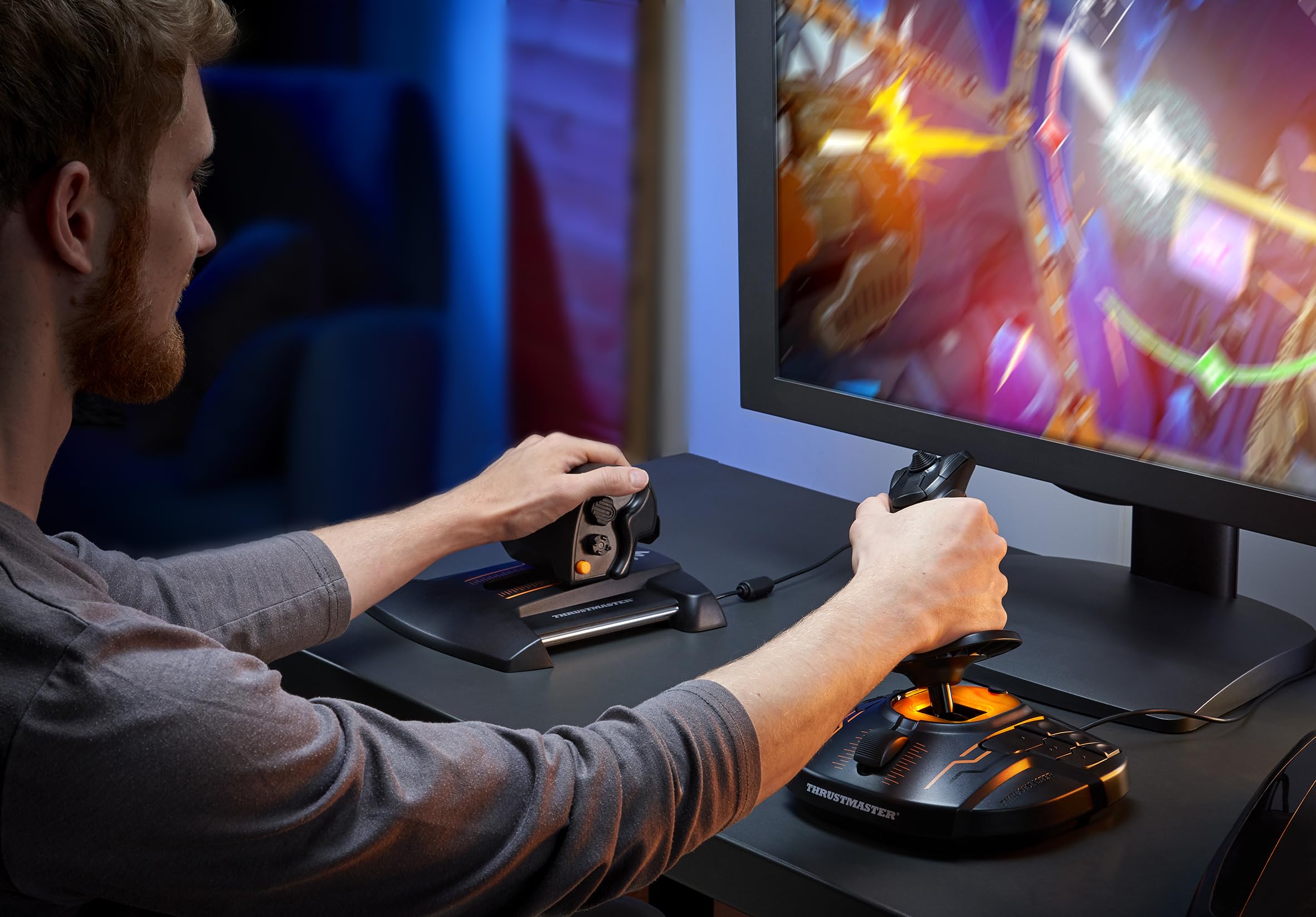Thrustmaster T16000M FCS Space Sim Duo Combat Flight Sim Joystick - PC | Dual Hall-Effect sticks, 32 programable buttons, weighted bases, 8-way hat switch, 4 axes, twist rudder, integrated throttle - Flex Gamingproduct_type