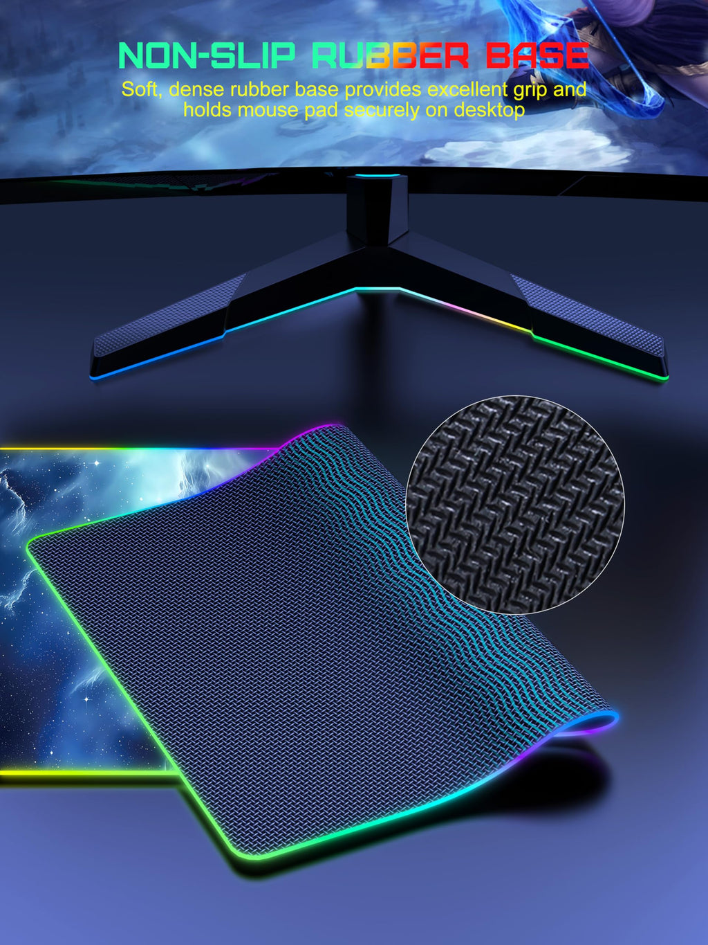 TopMade Wireless Charging RGB Mouse Pad, Waterproof Gaming Desk Mat with 4 Light Modes & 11 RGB Colors, 31.5"x15.75" XXL Large Desk Pad(Includes 20W PD Power Adapter & 6.56ft Woven Cable) - Flex Gamingproduct_type