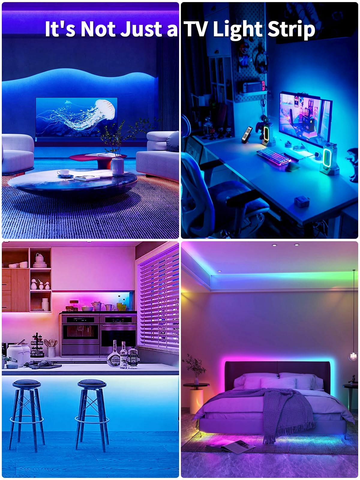 KANTUTOE LED Lights for TV, 19.68ft LED Backlights for 65-80in TV, RGB TV Backlight with Music Sync Bluetooth APP and Remote Control TV Lights Strip USB Powered LED Lights for Bedroom, Gaming - Flex Gamingproduct_type