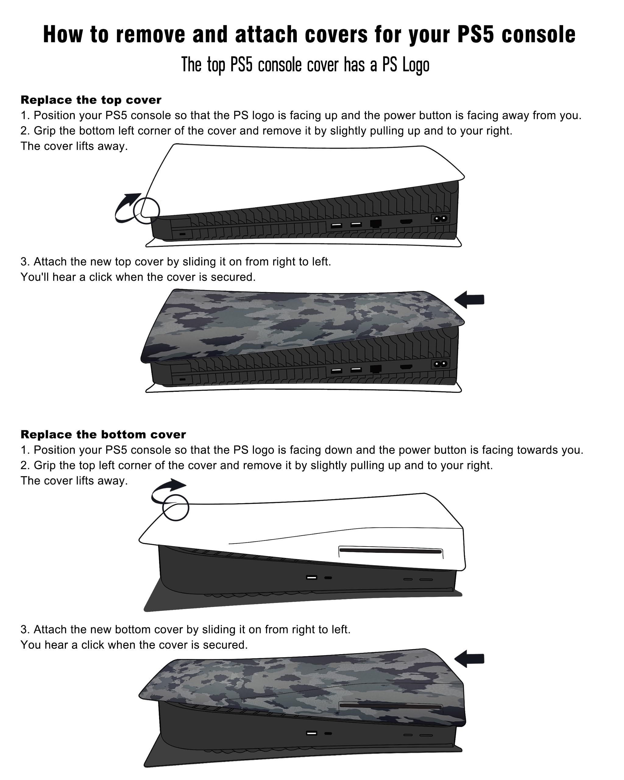 Joso Faceplate for PS5 Disc Edition, Anti-Scratch Dustproof Case Replacement, Cover Skin Compatible with PS5 Console with a Disc Drive, Plates for PS5 Accessories, Easy Installation - Black - Flex Gamingproduct_type