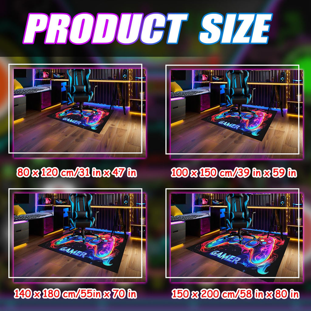 Video Game Shaped Carpet Rug - Gamepad Shaped Area Rug for Boys Bedroom Gaming Themed Area Rugs Kids Boys Gaming Room Decor, 4.5x6 Feet - Flex Gamingproduct_type