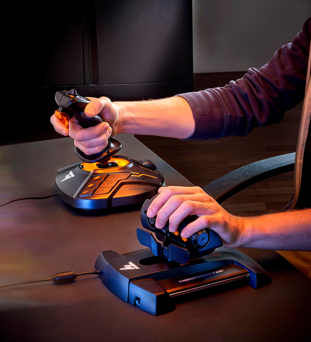 Thrustmaster T16000M FCS Space Sim Duo Combat Flight Sim Joystick - PC | Dual Hall-Effect sticks, 32 programable buttons, weighted bases, 8-way hat switch, 4 axes, twist rudder, integrated throttle - Flex Gamingproduct_type