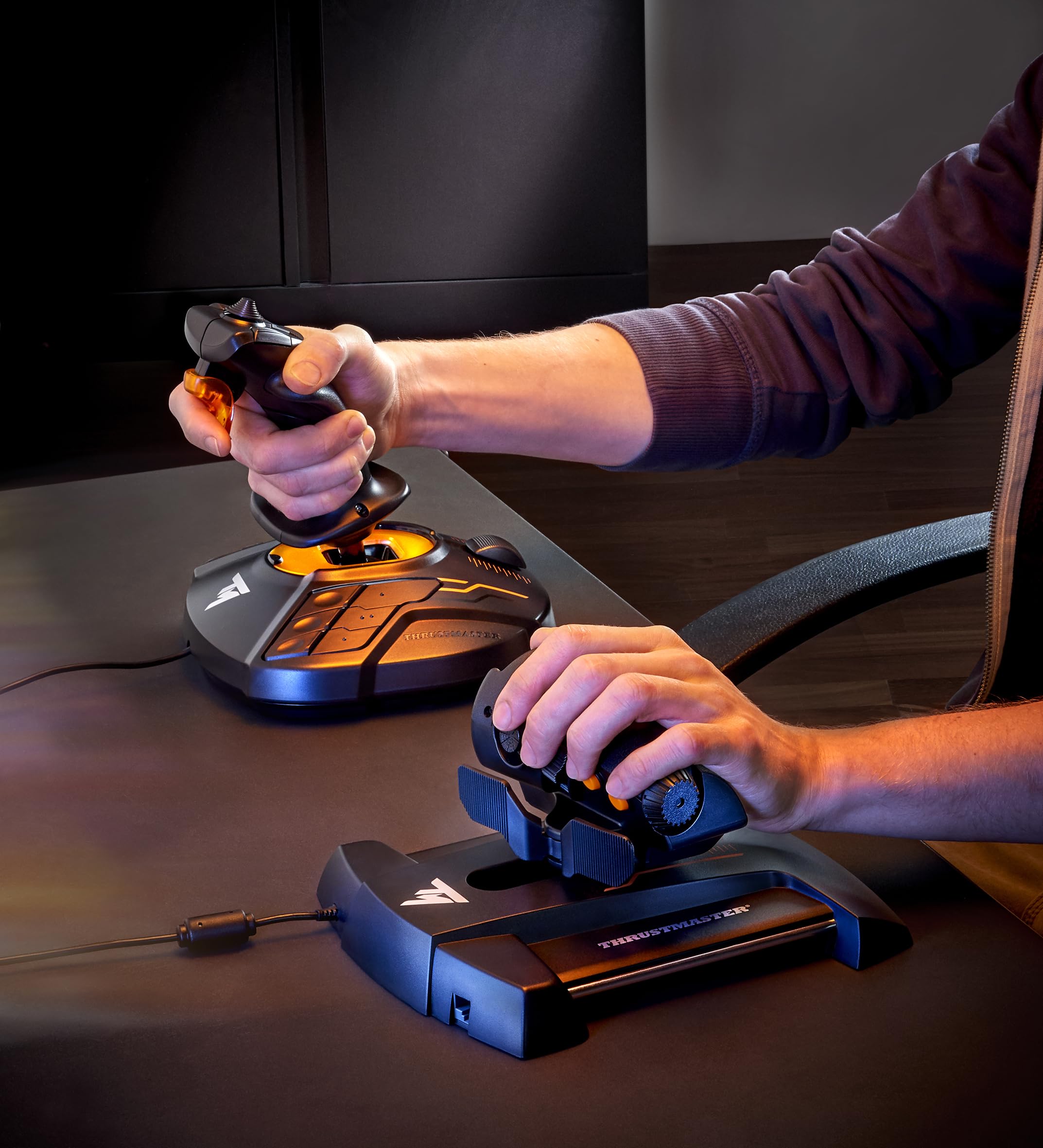 Thrustmaster T16000M FCS Space Sim Duo Combat Flight Sim Joystick - PC | Dual Hall-Effect sticks, 32 programable buttons, weighted bases, 8-way hat switch, 4 axes, twist rudder, integrated throttle - Flex Gamingproduct_type