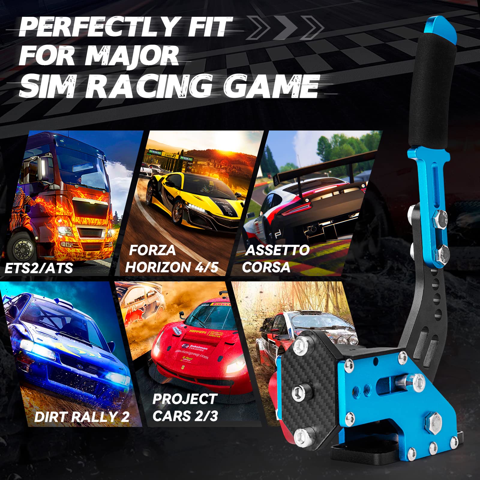 aikeec USB Handbrake for PS4 PS5: Compatible with Logitech G27 G29- PC Handbrake Compatible for G27 G29 G920 Thrusmsater T300 T500 Sim Racing Handbrake - Flex Gamingproduct_type