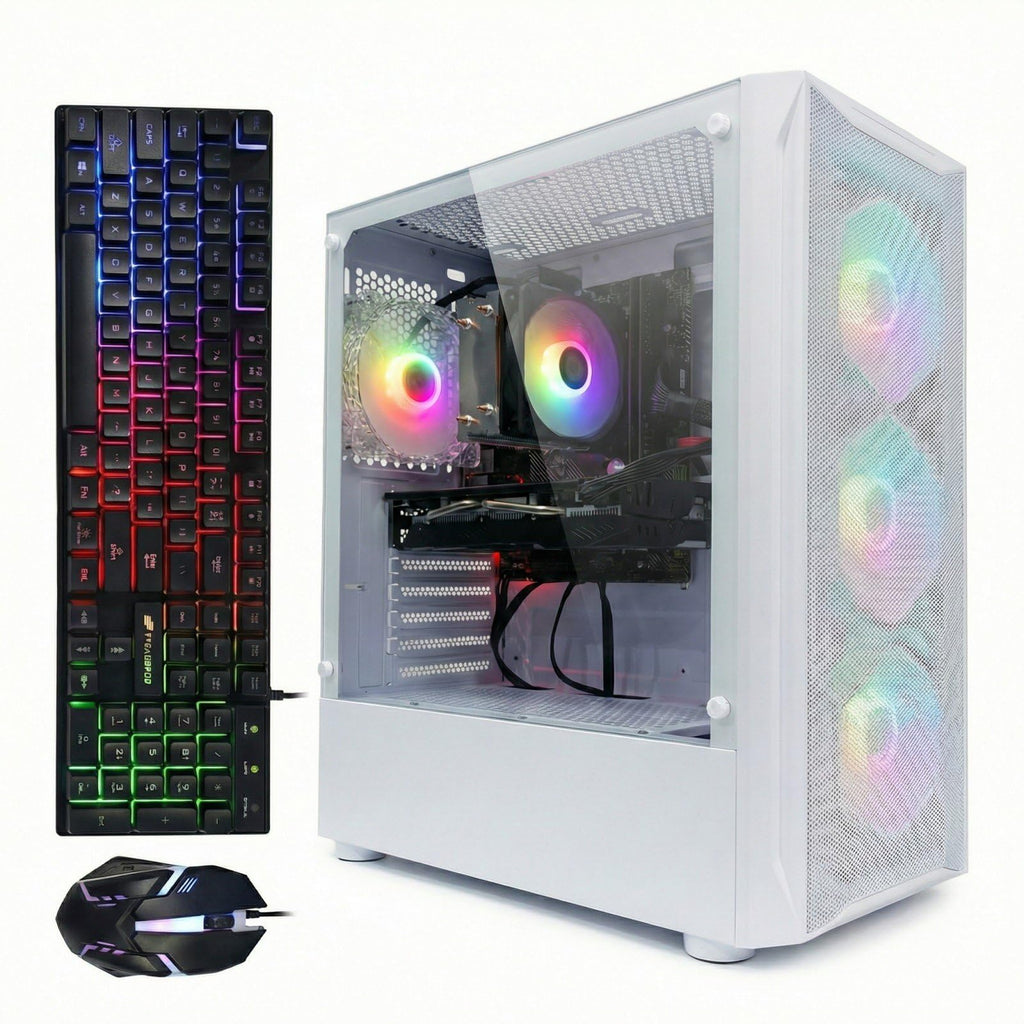 STGAubron Gaming PC Desktop Computer, Intel Core i7 up to 3.9GHz, Radeon RX 580 8G, 16G RAM, 512G SSD, WiFi 6, BT 5.0, RGB Fan x4, Windows 11 Home - Flex Gamingproduct_type