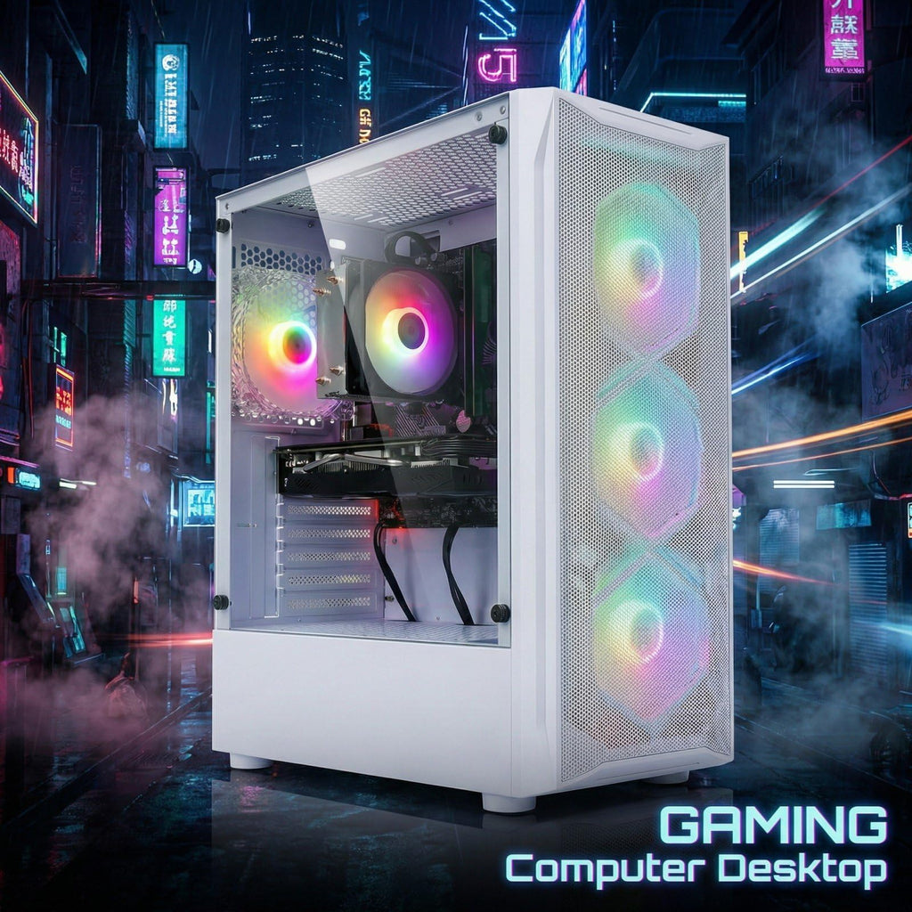 STGAubron Gaming PC Computer Desktop, GeForce GTX 1660 Ti 6G, Intel Core I7 up to 3.9GHz, 16G RAM, 512G SSD, WiFi 6, BT 5.0, RGB Fan x 4, Windows 11 Home,White - Flex Gamingproduct_type