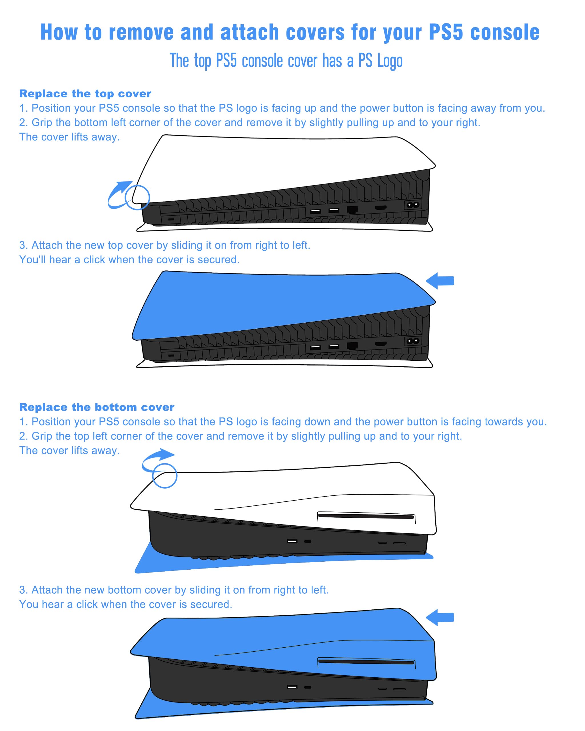 Joso Faceplate for PS5 Disc Edition, Anti-Scratch Dustproof Case Replacement, Cover Skin Compatible with PS5 Console with a Disc Drive, Plates for PS5 Accessories, Easy Installation - Black - Flex Gamingproduct_type
