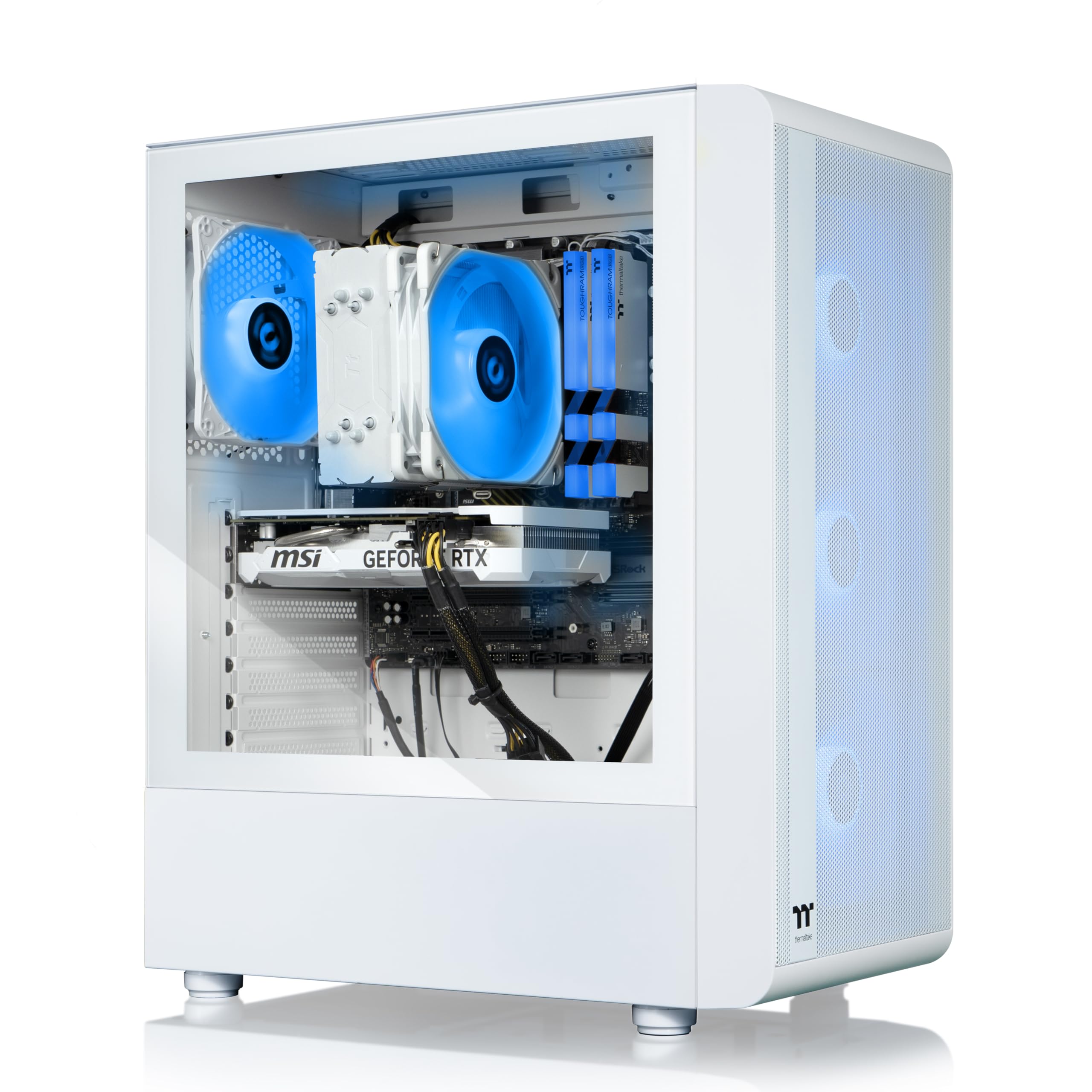 Thermaltake LCGS Quartz i1460 Gaming Desktop (Intel Core™ i5-14400F, ToughRam DDR4 3600Mhz 16GB RGB Memory, NVIDIA GeForce® RTX 5060, 1TB NVMe M.2, WiFi, Windows 11) S2QT-B760-560-LCS - Flex Gamingproduct_type