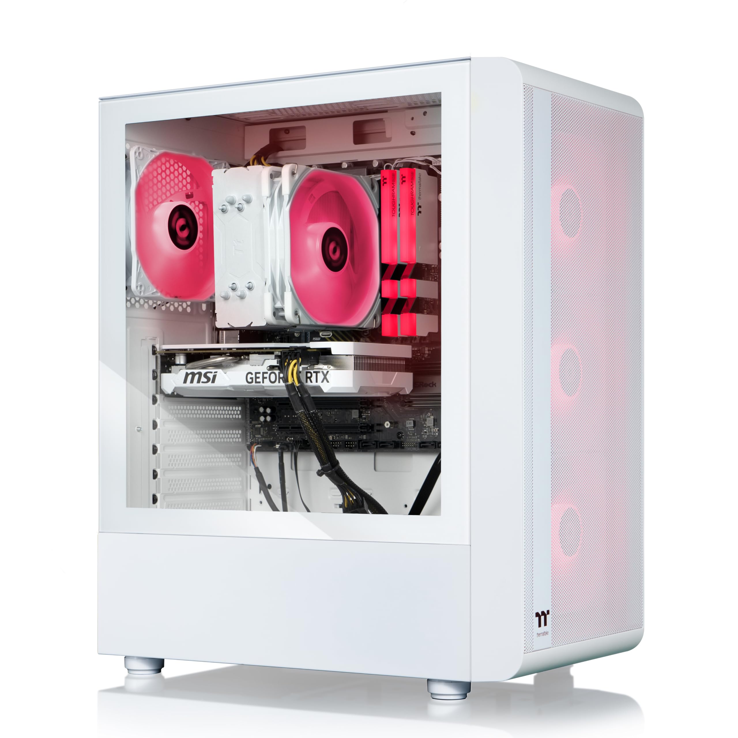 Thermaltake LCGS Quartz i1460 Gaming Desktop (Intel Core™ i5-14400F, ToughRam DDR4 3600Mhz 16GB RGB Memory, NVIDIA GeForce® RTX 5060, 1TB NVMe M.2, WiFi, Windows 11) S2QT-B760-560-LCS - Flex Gamingproduct_type