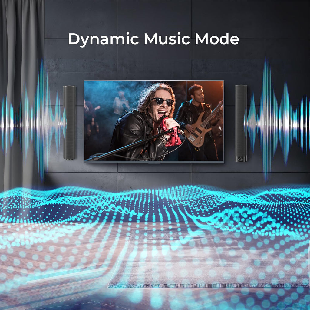 Sound Bar for Smart TV, Soundbar with Bluetooth/ARC/Opt/AUX Connect, Auto Volume Boost, 3 Equalizer Modes, 2 in 1 Detachable Soundbar for TV/PC/Gaming/Projectors - Flex Gamingproduct_type