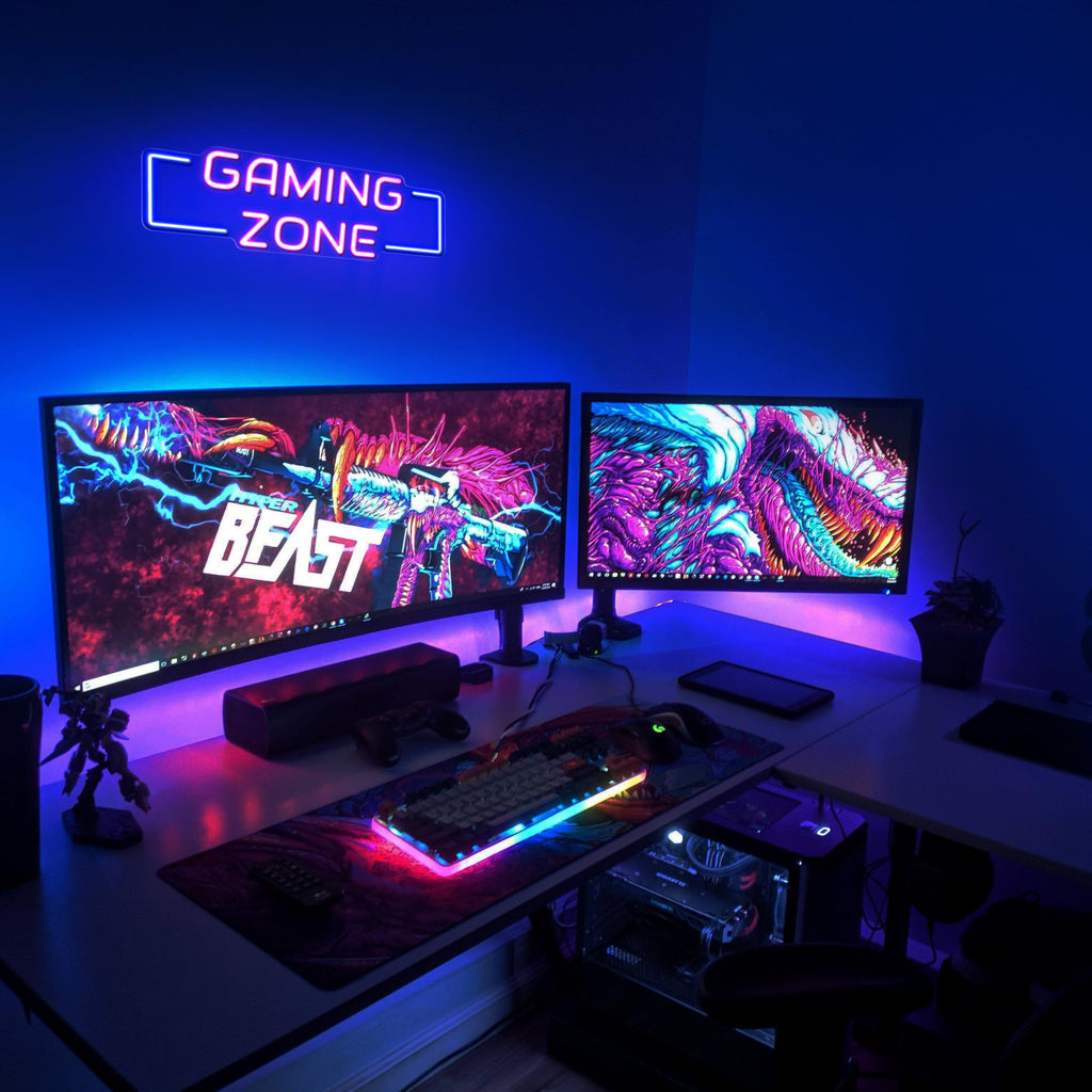 Kavaas Gamer Neon Sign, UV Printed Gaming Neon Sign for Gamer Room Decor - LED Video Game Neon Lights for Bedroom Boys, Gaming Wall decor - Best Gamer Gifts for Teenage Boys, Christmas - Flex Gamingproduct_type