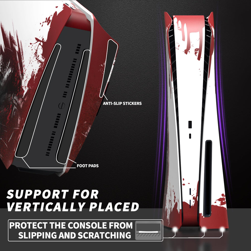 eXtremeRate eXcover The Great Wave Top Bottom Cover Compatible with ps5 Console Disc Edition, Replacement Faceplate Backplate Shell Skin Compatible with ps5 Disc Version Console - Flex Gamingproduct_type
