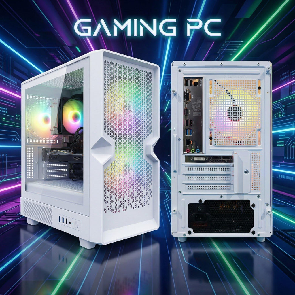 STGAubron Gaming PC Desktop Computer, Intel Core i7 up to 3.9GHz, Radeon RX 580 8G, 16G RAM, 512G SSD, WiFi 6, BT 5.0, RGB Fan x4, Windows 11 Home - Flex Gamingproduct_type