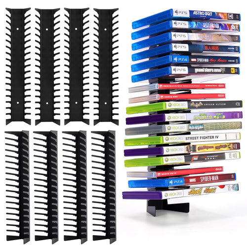 4 Pack Video Game Case Storage Wall Mount - Holds Up to 72 Disc Boxes,Metal Wall Mounted Game Case Holder for PS,DVD,Xbox Game Organizer - Flex Gamingproduct_type