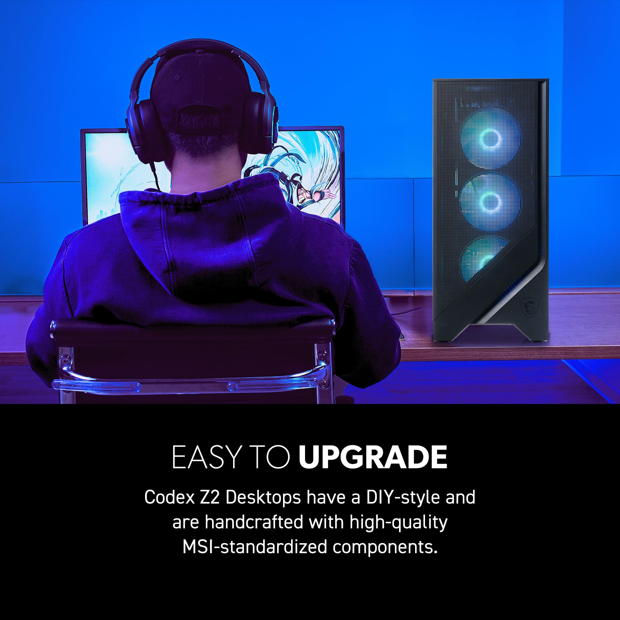 msi Codex Z2 Gaming Desktop: AMD R7-8700F, GeForce RTX 5070, 32GB DDR5, 2TB m.2 NVMe SSD, USB Type-C, VR-Ready, Windows 11 Home : A8NVP-436US - Flex Gamingproduct_type