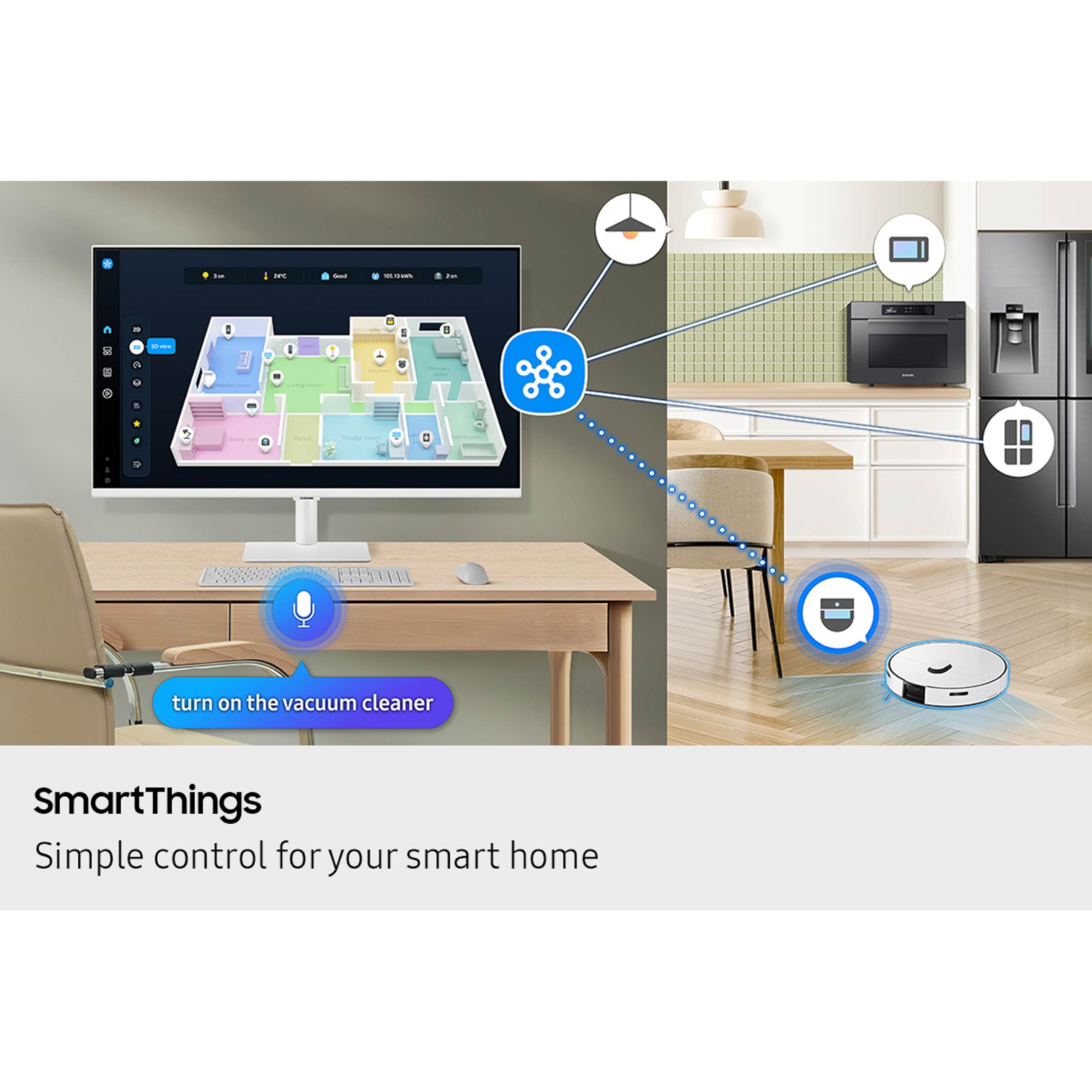 Samsung 43” Smart Monitor M7 (M70F) 4K UHD Display, Samsung Vision AI, Smart TV Apps, Gaming Hub, USB-C, HDMI and USB-A, Black, LS43FM702UNXZA, 2025 - Flex Gamingproduct_type