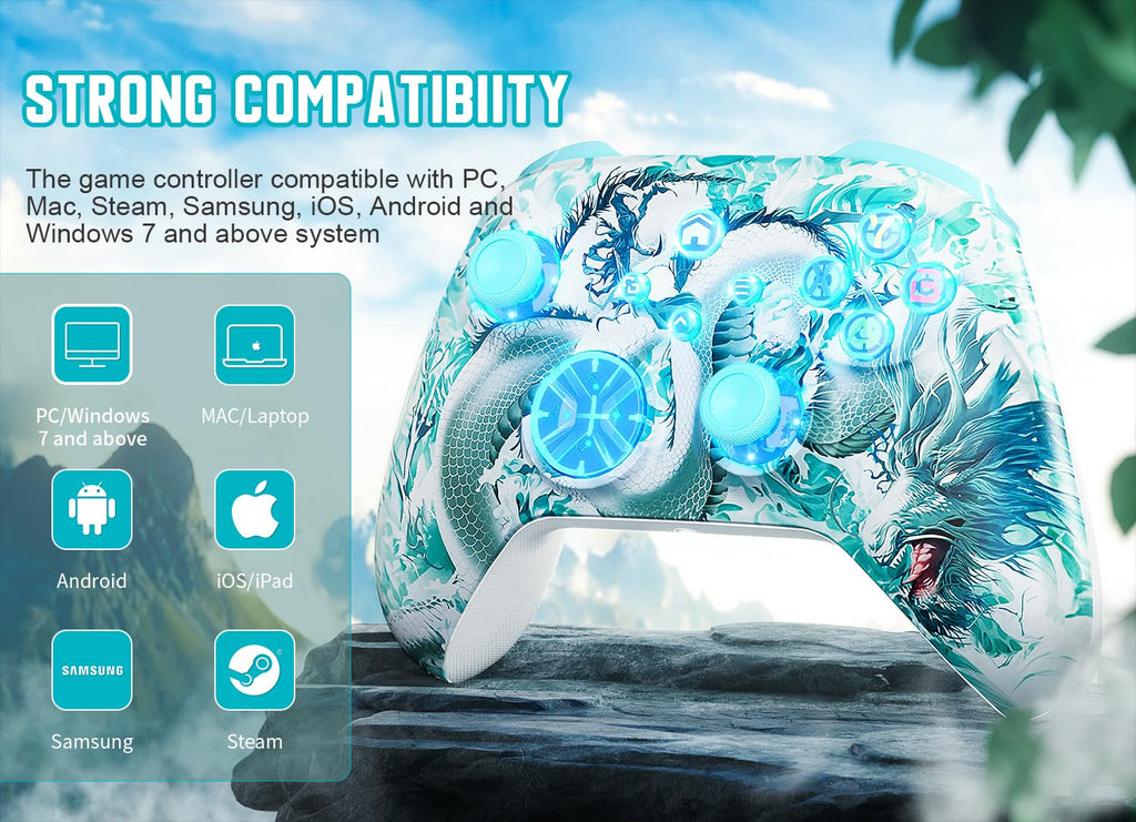 Gamrombo Wireless Gaming Controller Replacement for Xbox One, Xbox Series X|S, Xbox One S|X Controller with Hall Triggers, Hall Joysticks, Adjust RGB Light, Marco, Turbo, Audio Jack - Flex Gamingproduct_type