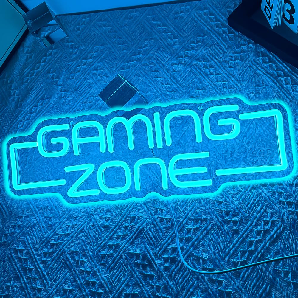 Gaming Zone Neon Sign,Game Zone Neon Sign for Teens Gamer Room Decor，Gaming Light Neon Sign for Gaming Wall Decor，Led Neon Gaming Sign for Gamer Gifts Boys - Flex Gamingproduct_type