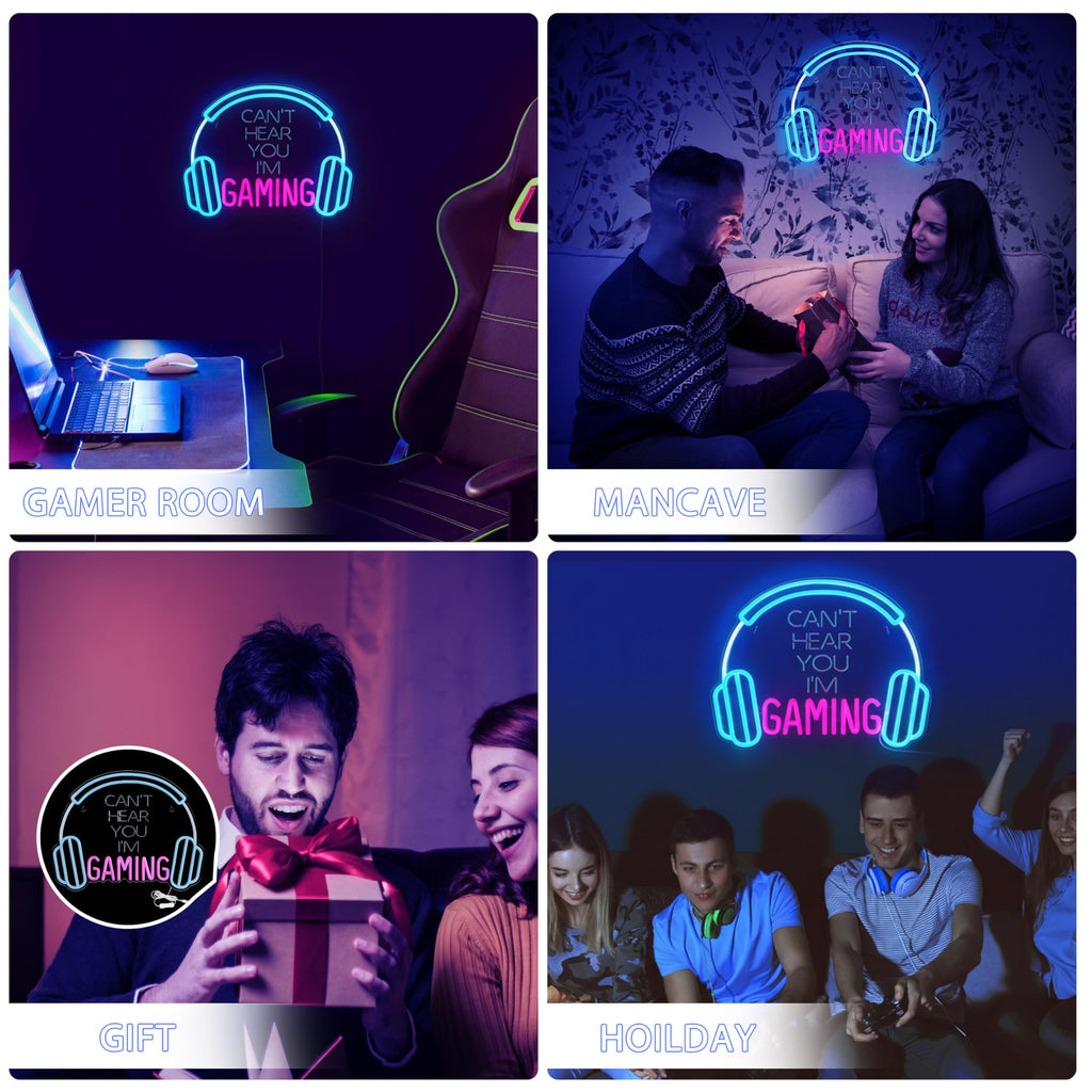 Kavaas Gamer Neon Sign, UV Printed Gaming Neon Sign for Gamer Room Decor - LED Video Game Neon Lights for Bedroom Boys, Gaming Wall decor - Best Gamer Gifts for Teenage Boys, Christmas - Flex Gamingproduct_type