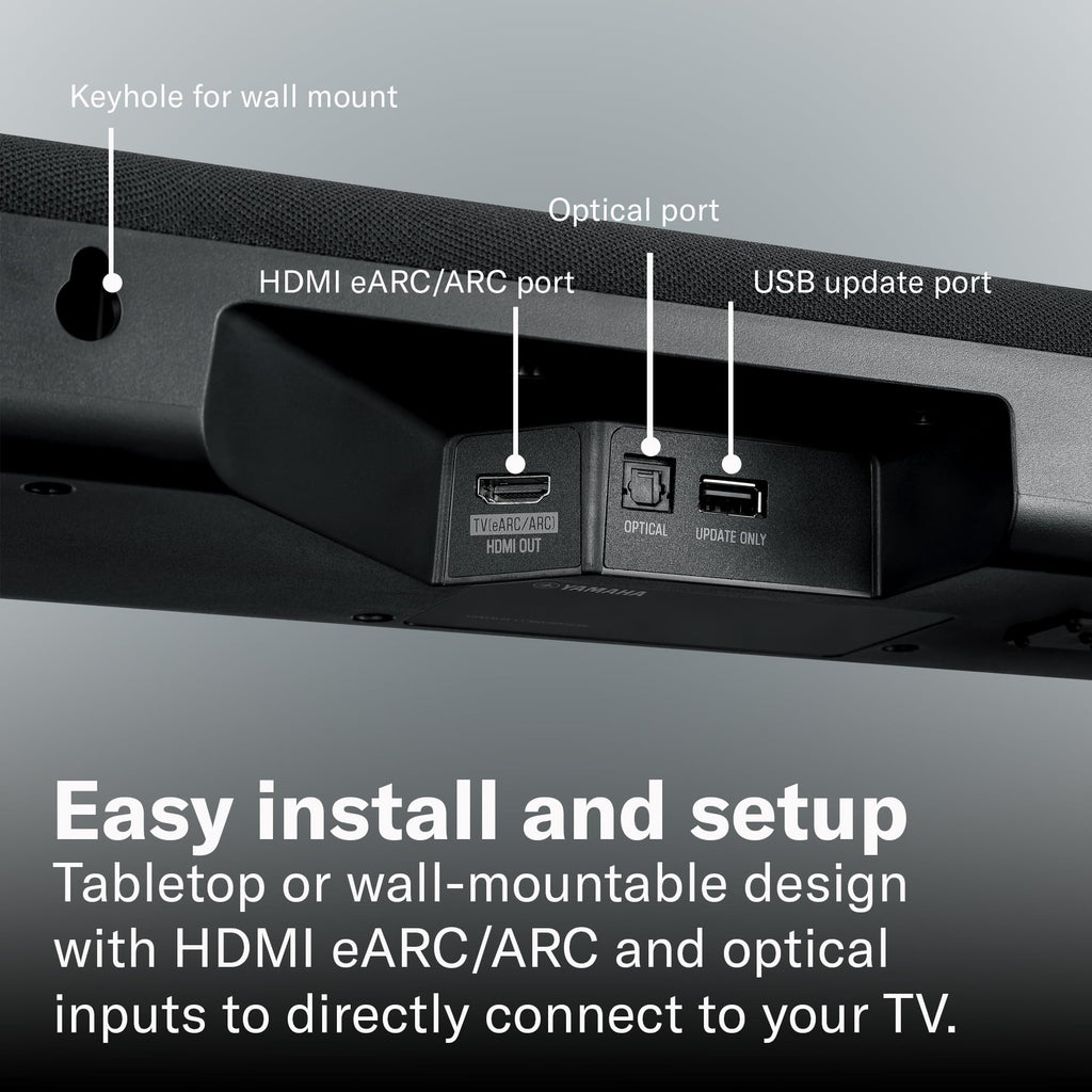 Yamaha SR-B30A Sound bar with Built-in Subwoofers, Dolby Atmos Sound bar for TV, Home Theater Sound System for TV, Bluetooth, Black - Flex Gamingproduct_type