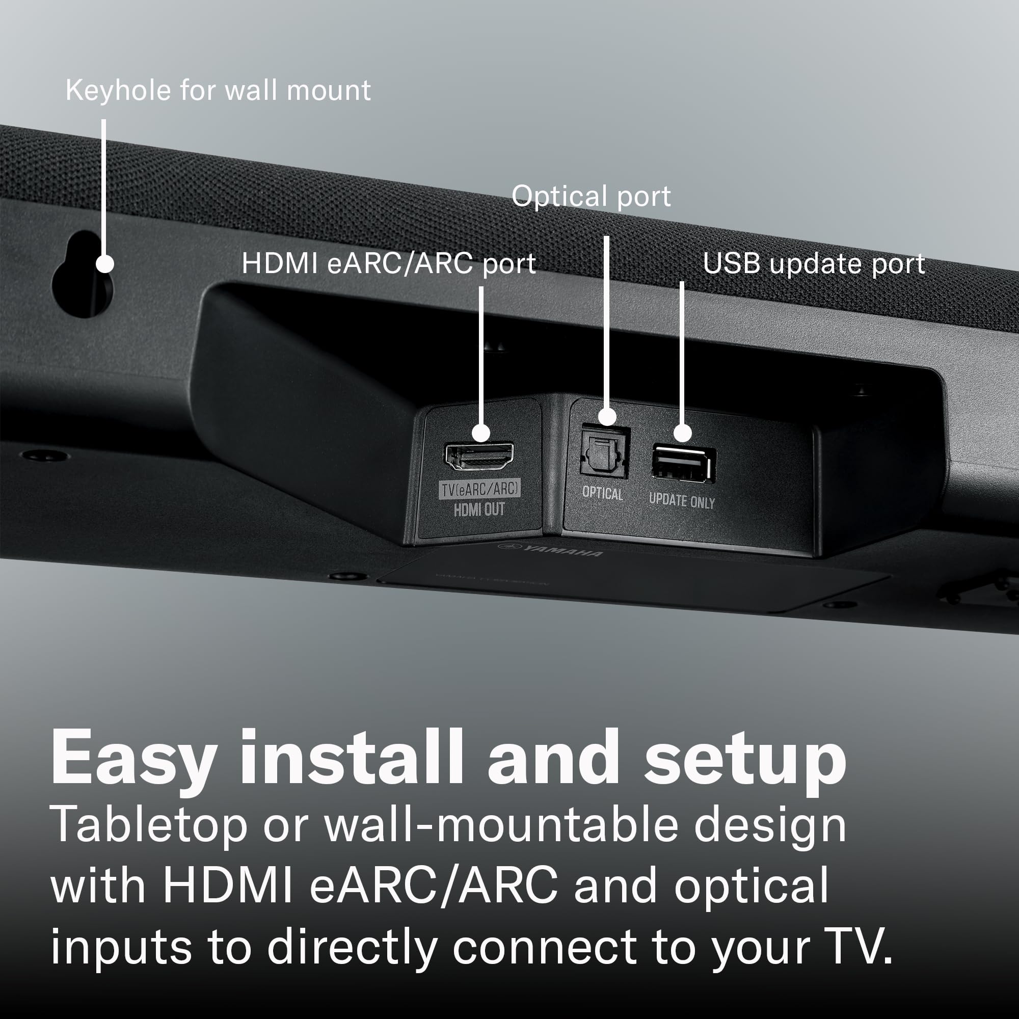 Yamaha SR-B30A Sound bar with Built-in Subwoofers, Dolby Atmos Sound bar for TV, Home Theater Sound System for TV, Bluetooth, Black - Flex Gamingproduct_type