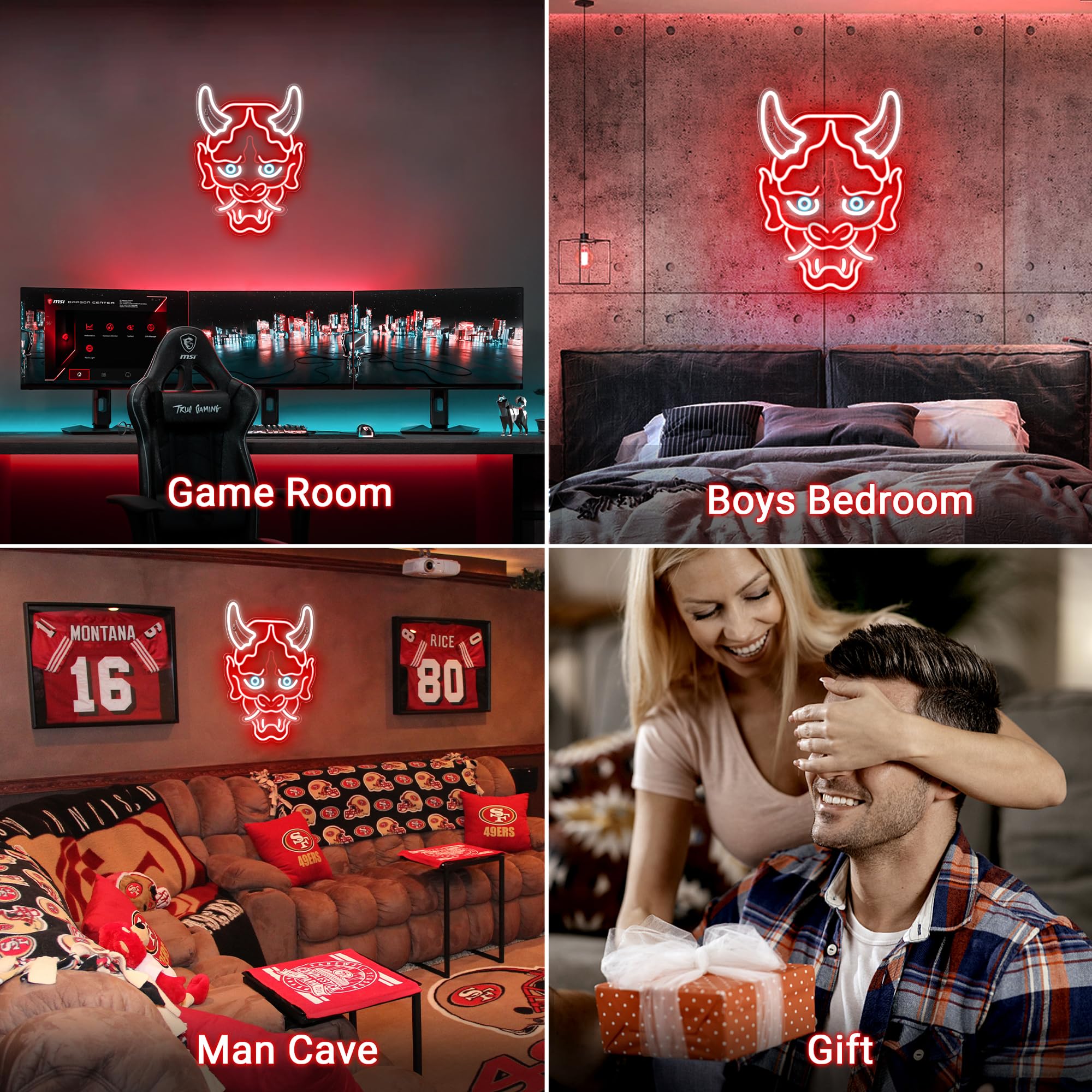 Kavaas Gamer Neon Sign, UV Printed Gaming Neon Sign for Gamer Room Decor - LED Video Game Neon Lights for Bedroom Boys, Gaming Wall decor - Best Gamer Gifts for Teenage Boys, Christmas - Flex Gamingproduct_type