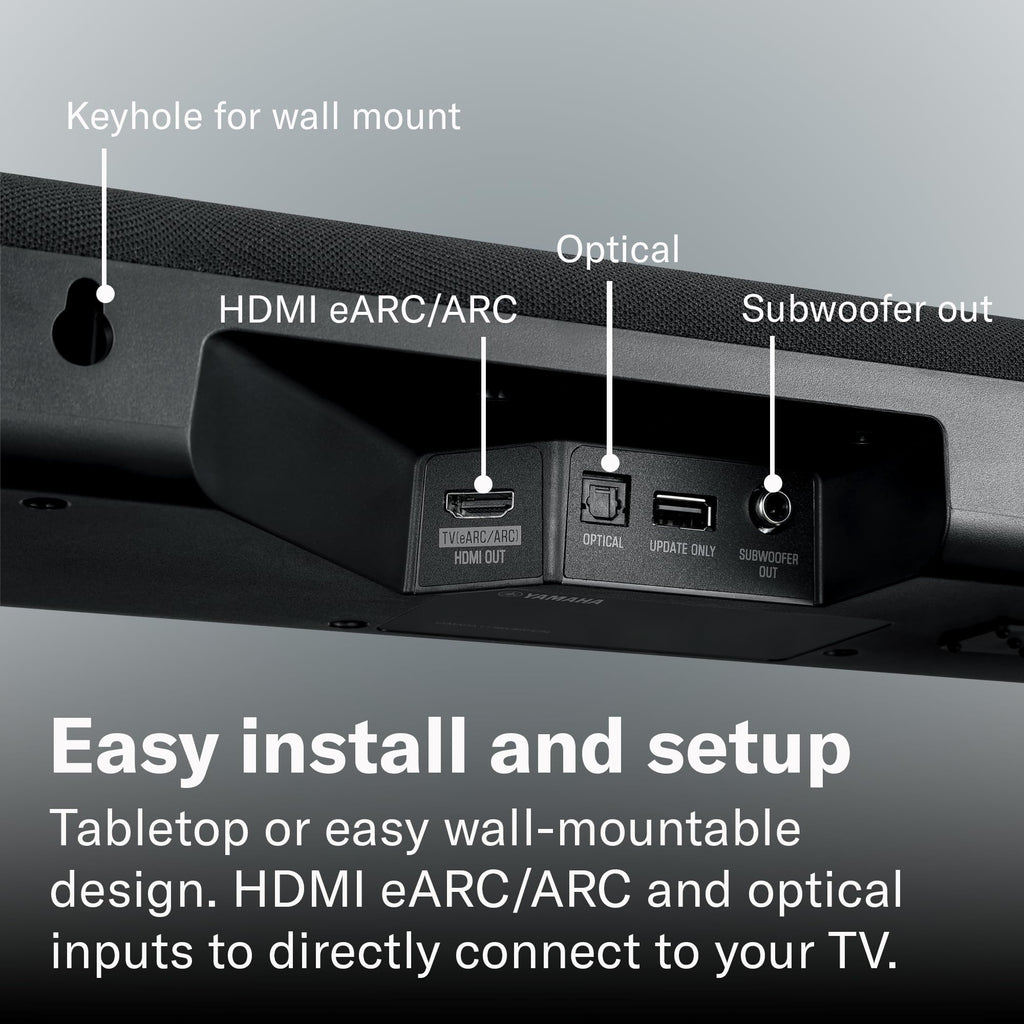 Yamaha SR-B30A Sound bar with Built-in Subwoofers, Dolby Atmos Sound bar for TV, Home Theater Sound System for TV, Bluetooth, Black - Flex Gamingproduct_type
