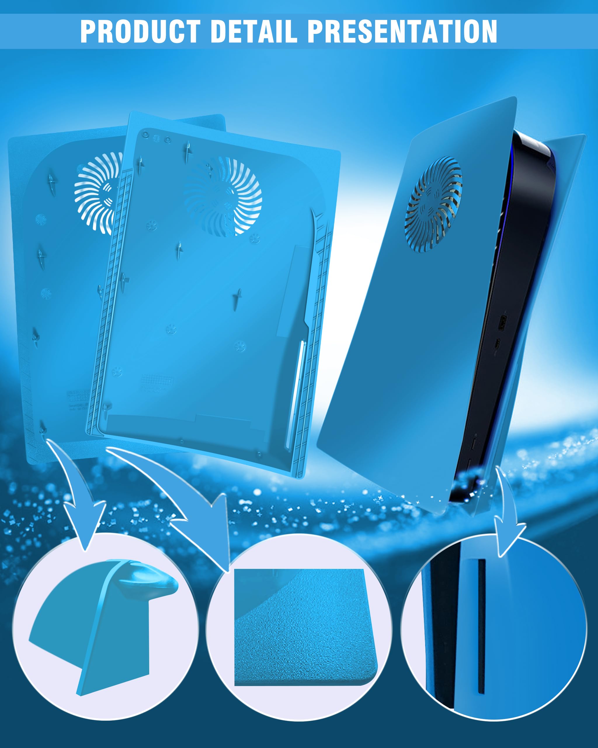 Joso Faceplate for PS5 Disc Edition, Anti-Scratch Dustproof Case Replacement, Cover Skin Compatible with PS5 Console with a Disc Drive, Plates for PS5 Accessories, Easy Installation - Black - Flex Gamingproduct_type