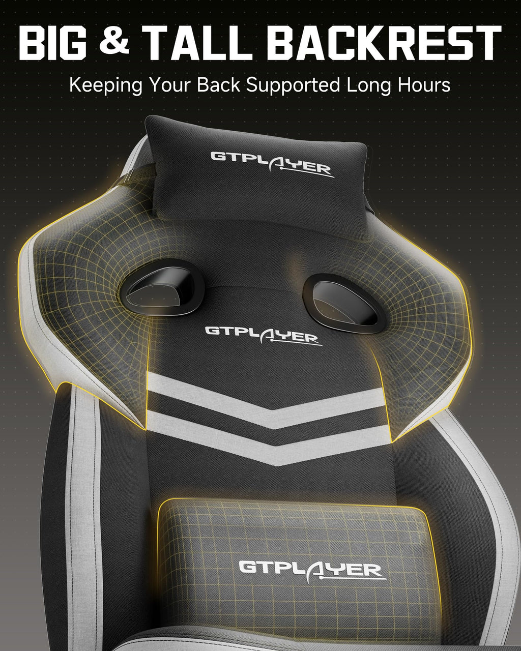 GTPLAYER Big & Tall Gaming Chair, 90°-155° Adjustable Reclining Office Seat with Footrest, Ergonomic Comfy Computer Desk Chair for Adults, Home Office Gaming Study Use, Black - Flex Gamingproduct_type
