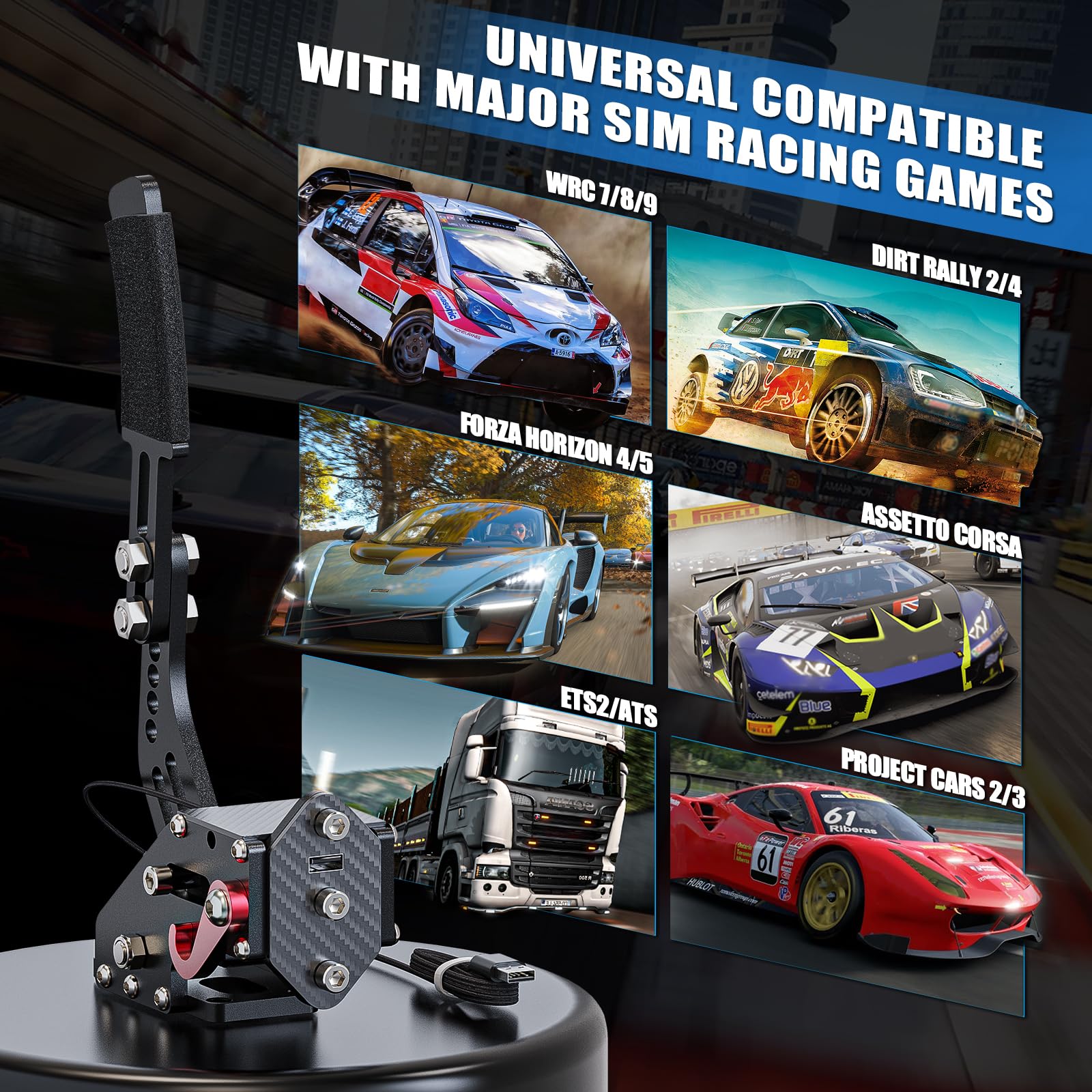 aikeec USB Handbrake for PS4 PS5: Compatible with Logitech G27 G29- PC Handbrake Compatible for G27 G29 G920 Thrusmsater T300 T500 Sim Racing Handbrake - Flex Gamingproduct_type