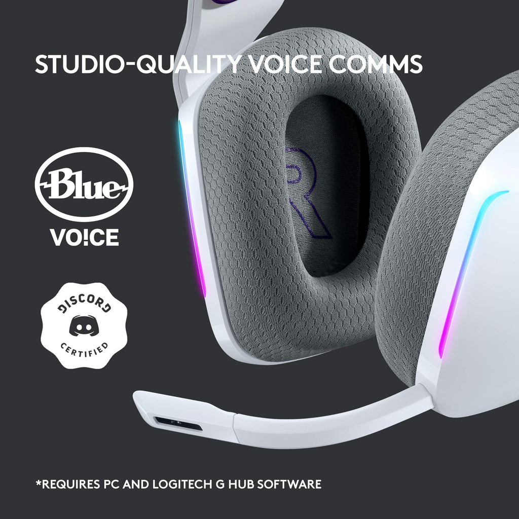 Logitech G733 Lightspeed Wireless Gaming Headset, Suspension Headband, Lightsync RGB, Blue VO!CE Mic, PRO-G Audio – Black, Gaming Headset Wireless, PC, PS5, PS4, Switch Compatible - Flex Gamingproduct_type