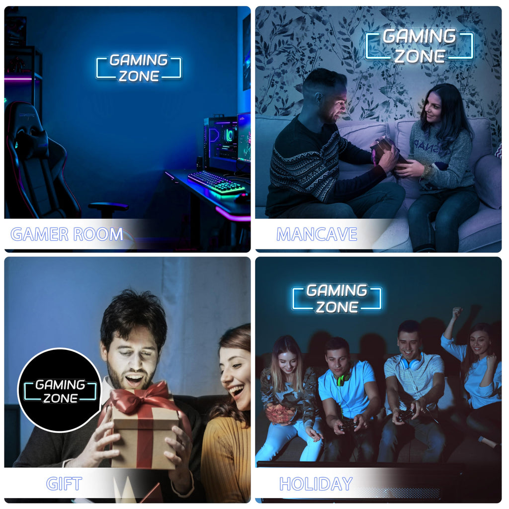 Kavaas Gamer Neon Sign, UV Printed Gaming Neon Sign for Gamer Room Decor - LED Video Game Neon Lights for Bedroom Boys, Gaming Wall decor - Best Gamer Gifts for Teenage Boys, Christmas - Flex Gamingproduct_type