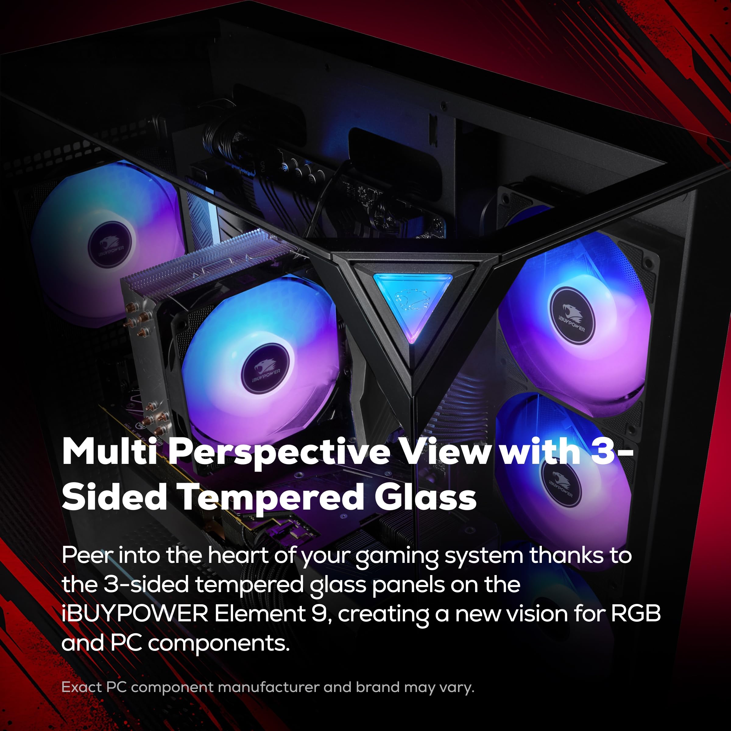 iBUYPOWER Element Gaming PC Desktop Computer AMD Ryzen 9 7900X CPU, NVIDIA GeForce RTX 5070 12GB GPU, 32GB DDR5 RAM, 1TB NVMe SSD, Windows 11 Home, Gamer Keyboard and Mouse - EWA9N5702 - Flex Gamingproduct_type