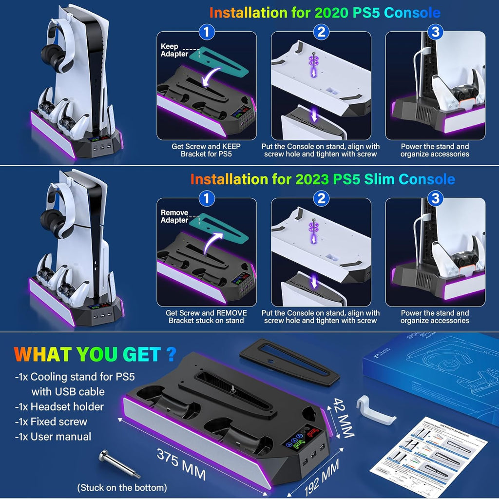 PS5 Cooling Station with Controller Charger: Elevate Your Gaming Experience - Flex Gamingproduct_type