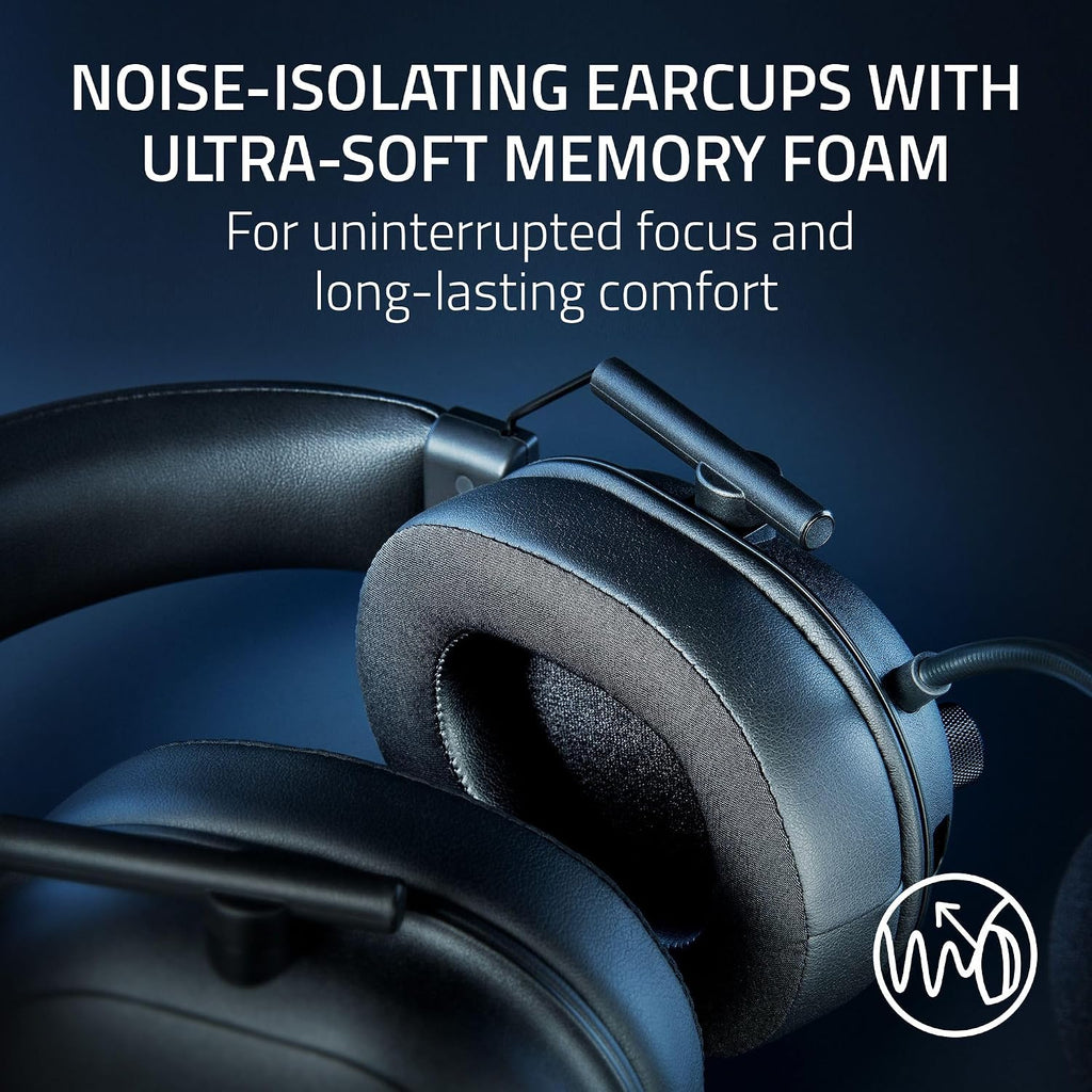 Razer BlackShark V2 X Gaming Headset: 7.1 Surround Sound - 50mm Drivers - Memory Foam Cushion - for PC, PS4, PS5, Switch - 3.5mm Audio Jack - Black