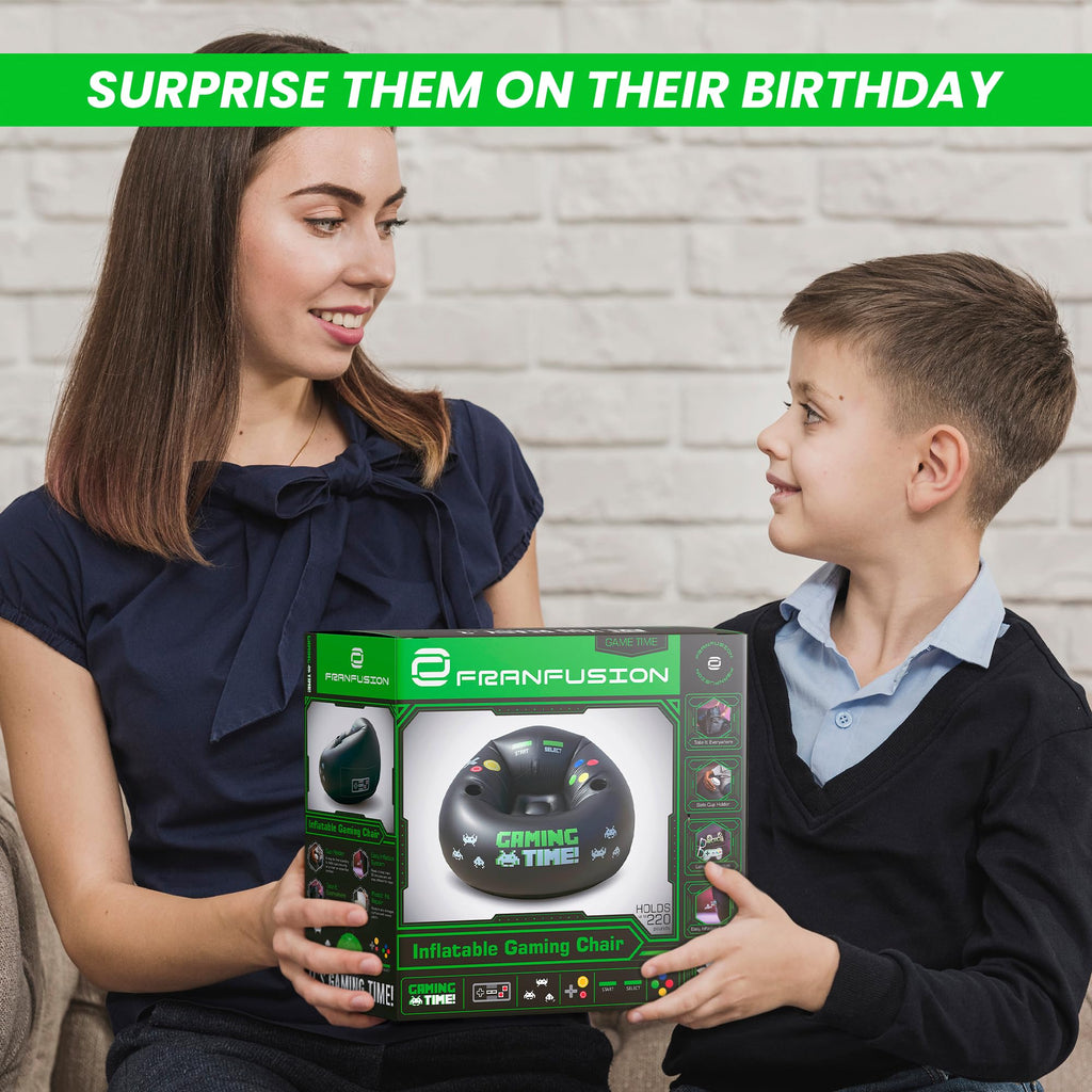 Inflatable Gaming Chair for Kids & Teens with Cup Holders and Side Pocket - This Air Gaming Bean Bag Chairs for kids is The Perfect Furniture for Gamer Room Decor - Perfect Gaming Stuff for boys 4-12 - Flex Gamingproduct_type