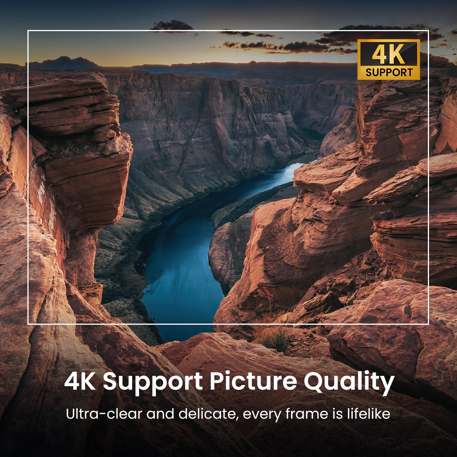 HAPPRUN Native 1080P Projector, Bluetooth Home Theater Movie Projector with Built-in Speaker, Compatible with Smartphone, HDMI, Fire Stick, PS5, Indoor & Outdoor Use - Without Google TV System - Flex Gamingproduct_type