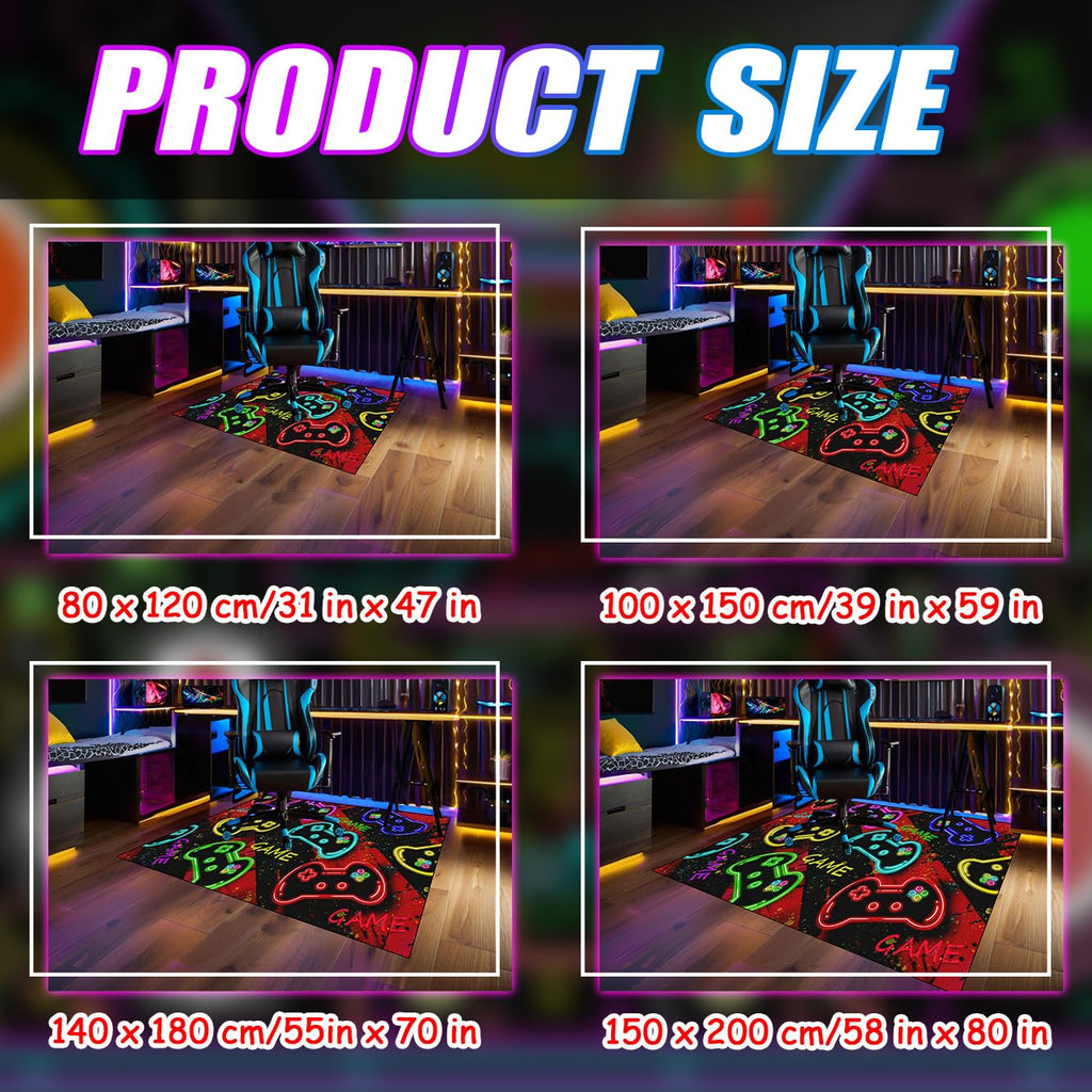Video Game Shaped Carpet Rug - Gamepad Shaped Area Rug for Boys Bedroom Gaming Themed Area Rugs Kids Boys Gaming Room Decor, 4.5x6 Feet - Flex Gamingproduct_type