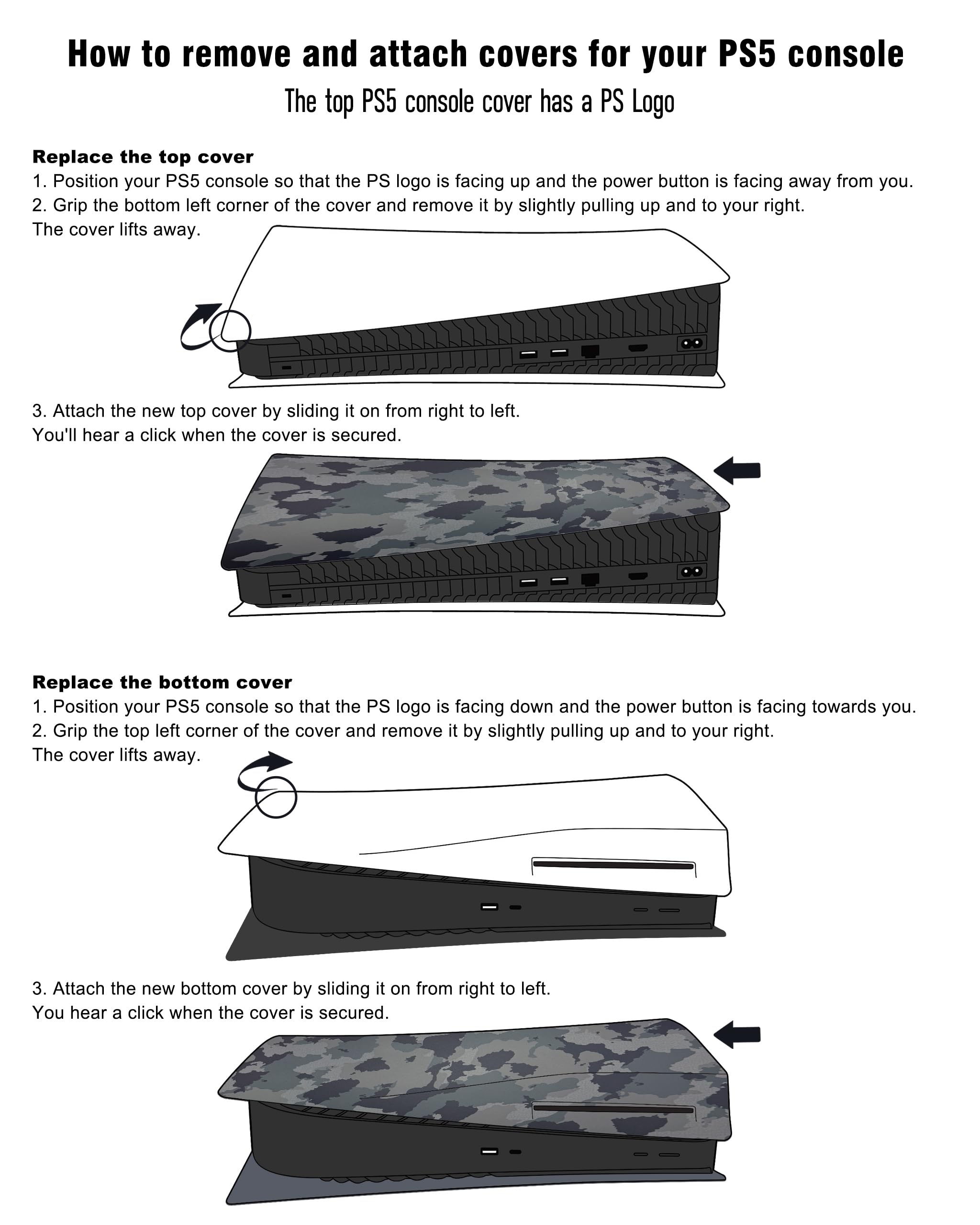Joso Faceplate for PS5 Disc Edition, Anti-Scratch Dustproof Case Replacement, Cover Skin Compatible with PS5 Console with a Disc Drive, Plates for PS5 Accessories, Easy Installation - Black - Flex Gamingproduct_type