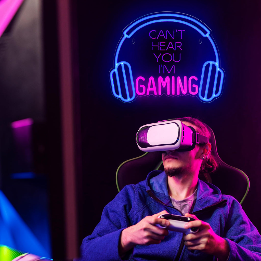 Kavaas Gamer Neon Sign, UV Printed Gaming Neon Sign for Gamer Room Decor - LED Video Game Neon Lights for Bedroom Boys, Gaming Wall decor - Best Gamer Gifts for Teenage Boys, Christmas - Flex Gamingproduct_type