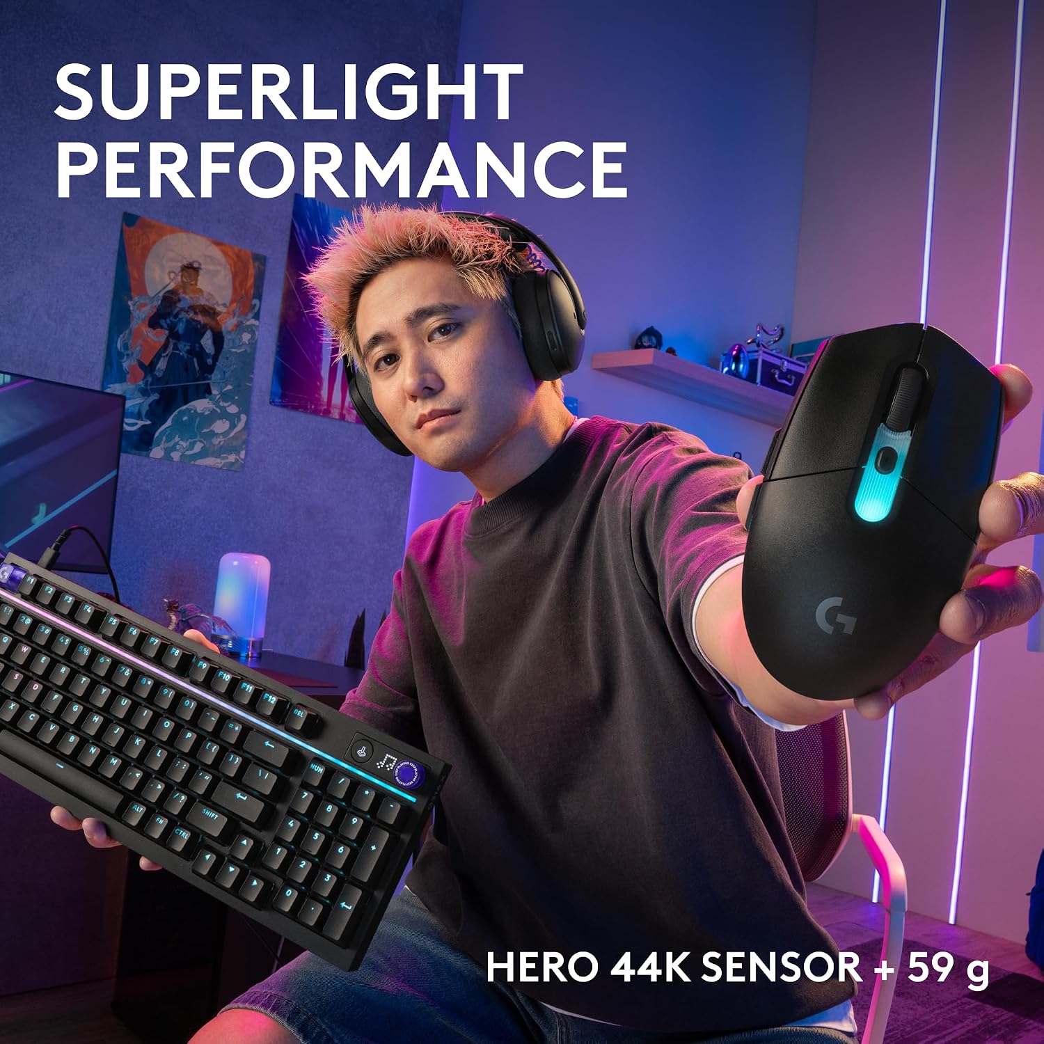 Logitech G305 Lightspeed Wireless Gaming Mouse, Hero Sensor, 12,000 DPI, Lightweight, 6 Programmable Buttons, 250h Battery, On-Board Memory, Compatible with PC, Mac - Black - Flex Gamingproduct_type