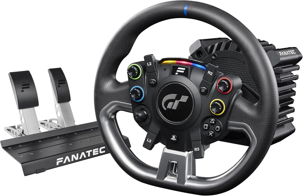 FANATEC Officially Licensed Gran Turismo DD Pro PlayStation Sim Racing Steering Wheel, Base and Pedals – Polyphony Digital Wheel, 5 Nm FluxBarrier Direct Drive, 2-Pedal Set for PC, PS5, PS4 - Flex Gamingproduct_type
