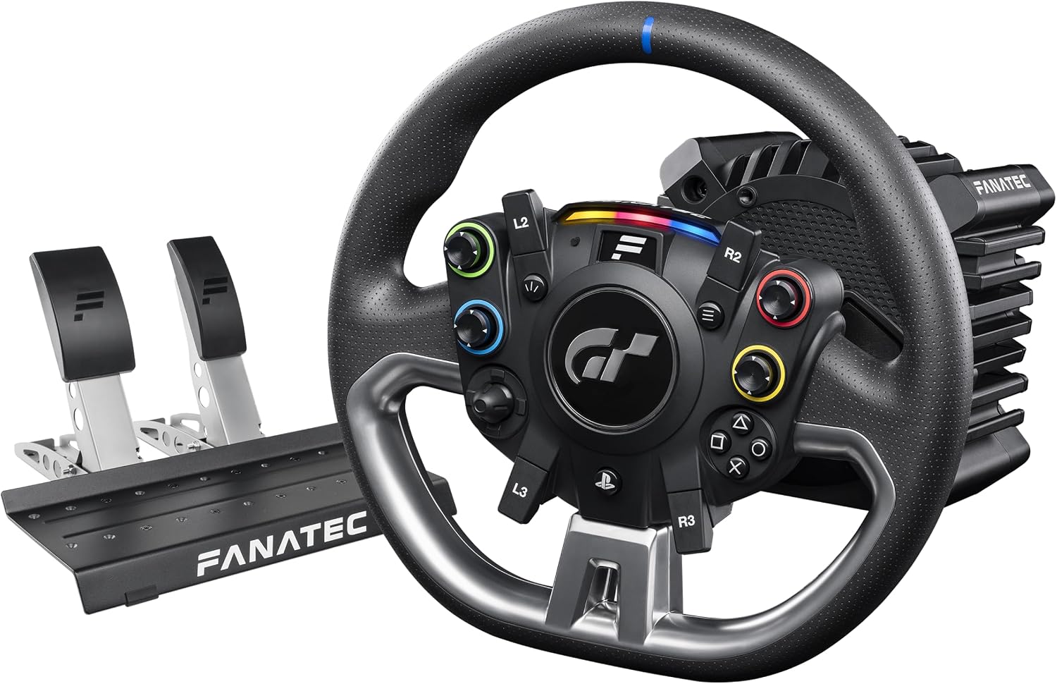FANATEC Officially Licensed Gran Turismo DD Pro PlayStation Sim Racing Steering Wheel, Base and Pedals – Polyphony Digital Wheel, 5 Nm FluxBarrier Direct Drive, 2-Pedal Set for PC, PS5, PS4 - Flex Gamingproduct_type